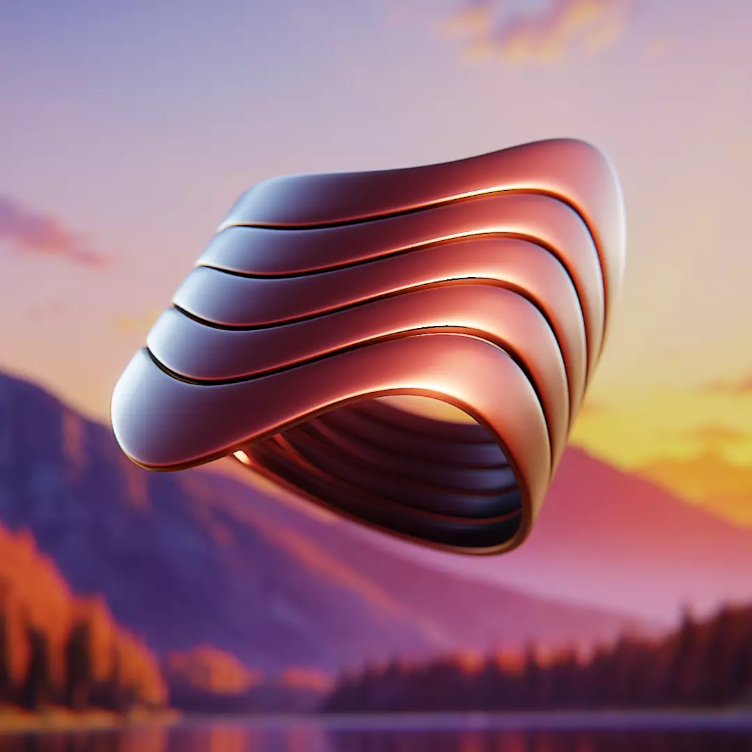 Wave Ring - Futuristic Layered Sculptural Jewelry 3D Print 65 3D print model_0