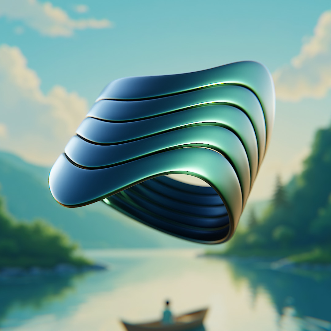 Wave Ring - Futuristic Layered Sculptural Jewelry 3D Print 65 3D print model_1