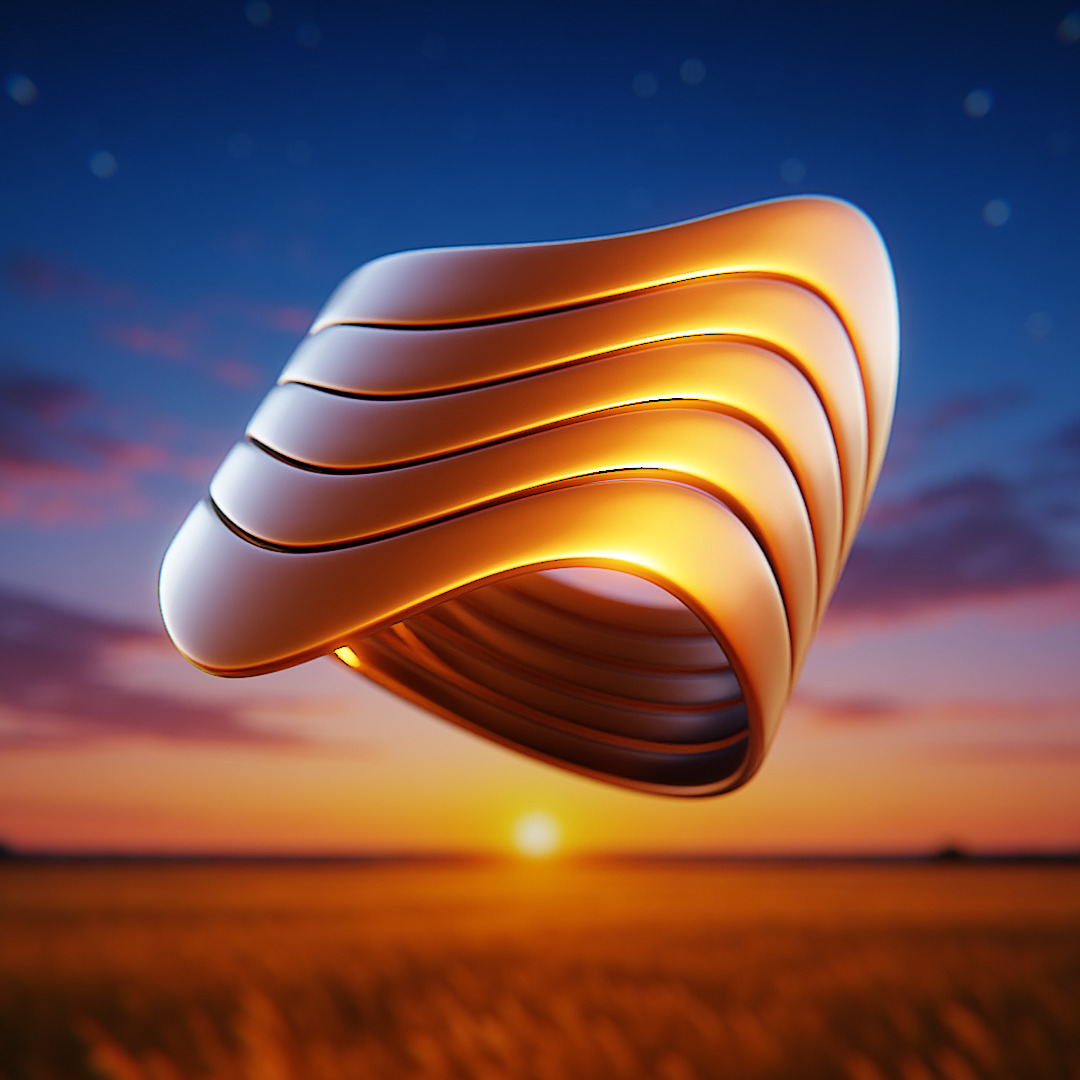 Wave Ring - Futuristic Layered Sculptural Jewelry 3D Print 65 3D print model_2