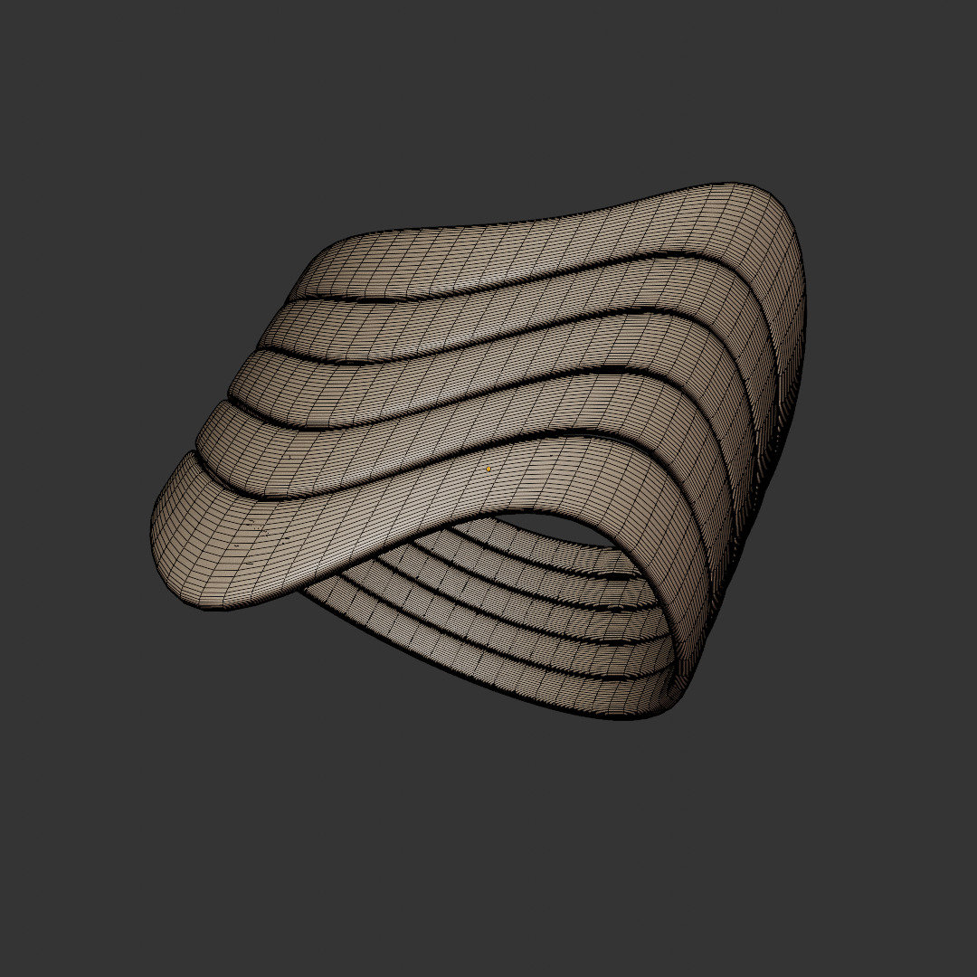 Wave Ring - Futuristic Layered Sculptural Jewelry 3D Print 65 3D print model_6