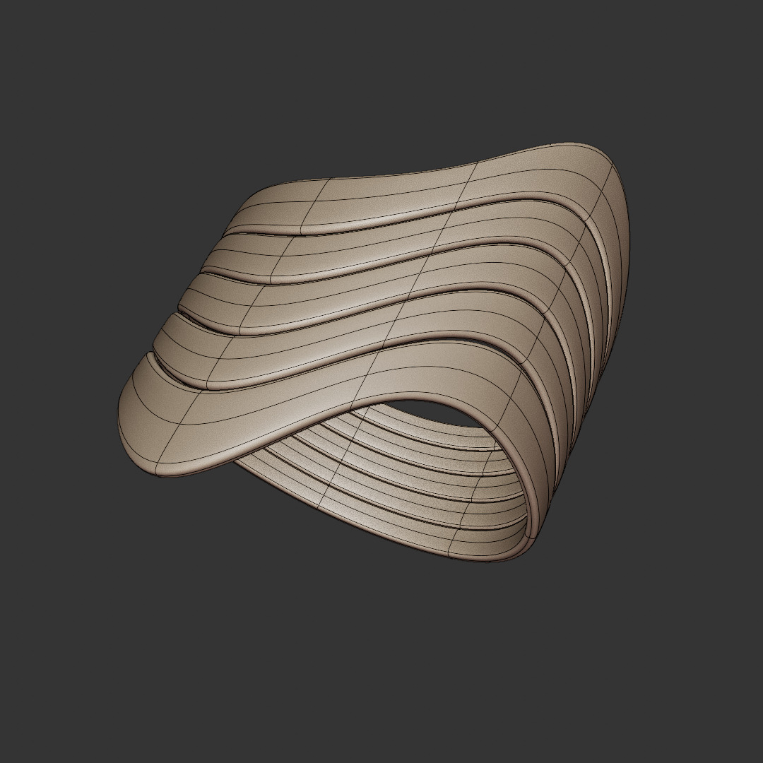 Wave Ring - Futuristic Layered Sculptural Jewelry 3D Print 65 3D print model_5