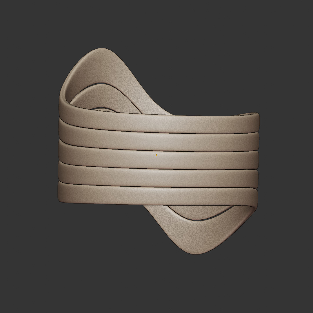 Wave Ring - Futuristic Layered Sculptural Jewelry 3D Print 65 3D print model_10
