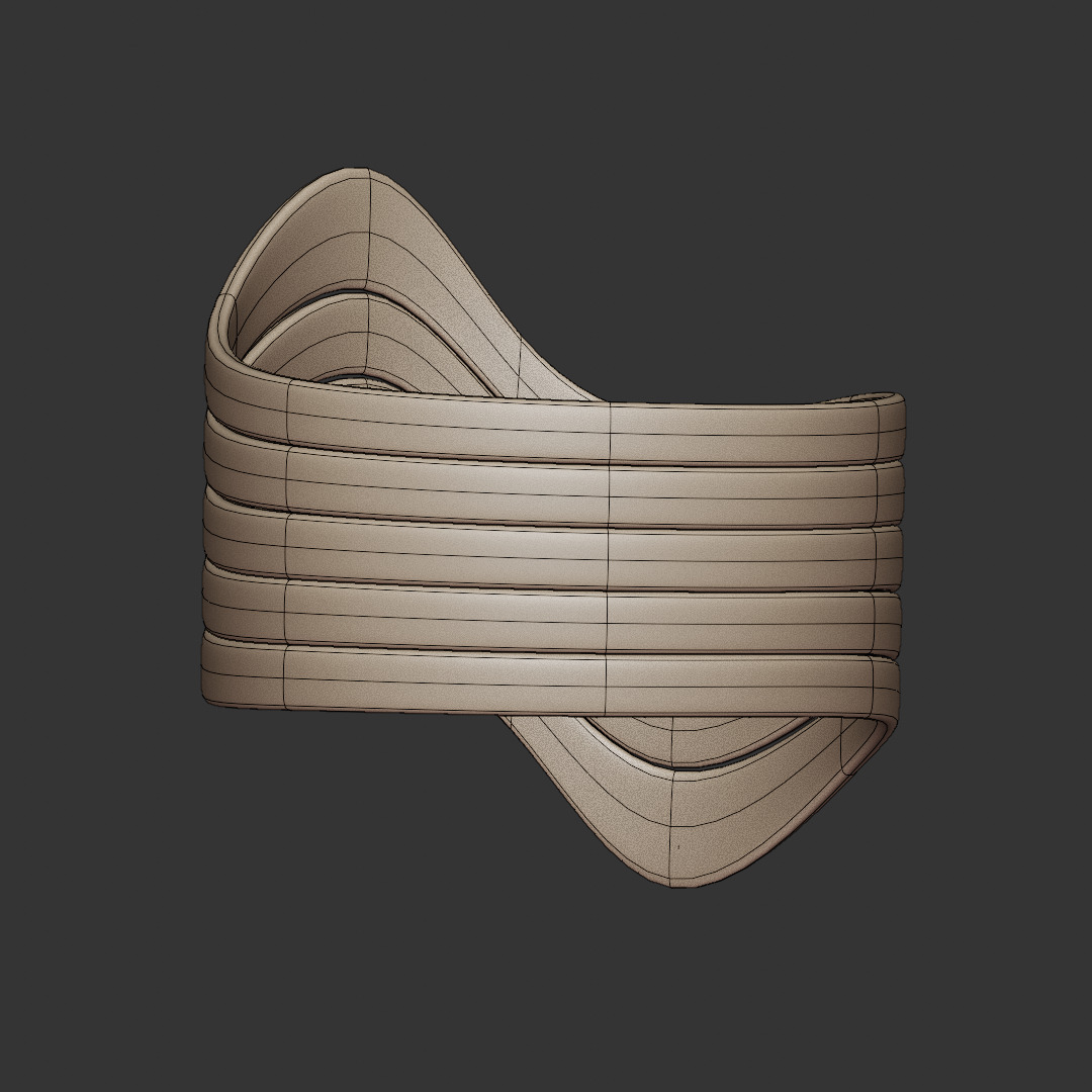 Wave Ring - Futuristic Layered Sculptural Jewelry 3D Print 65 3D print model_11