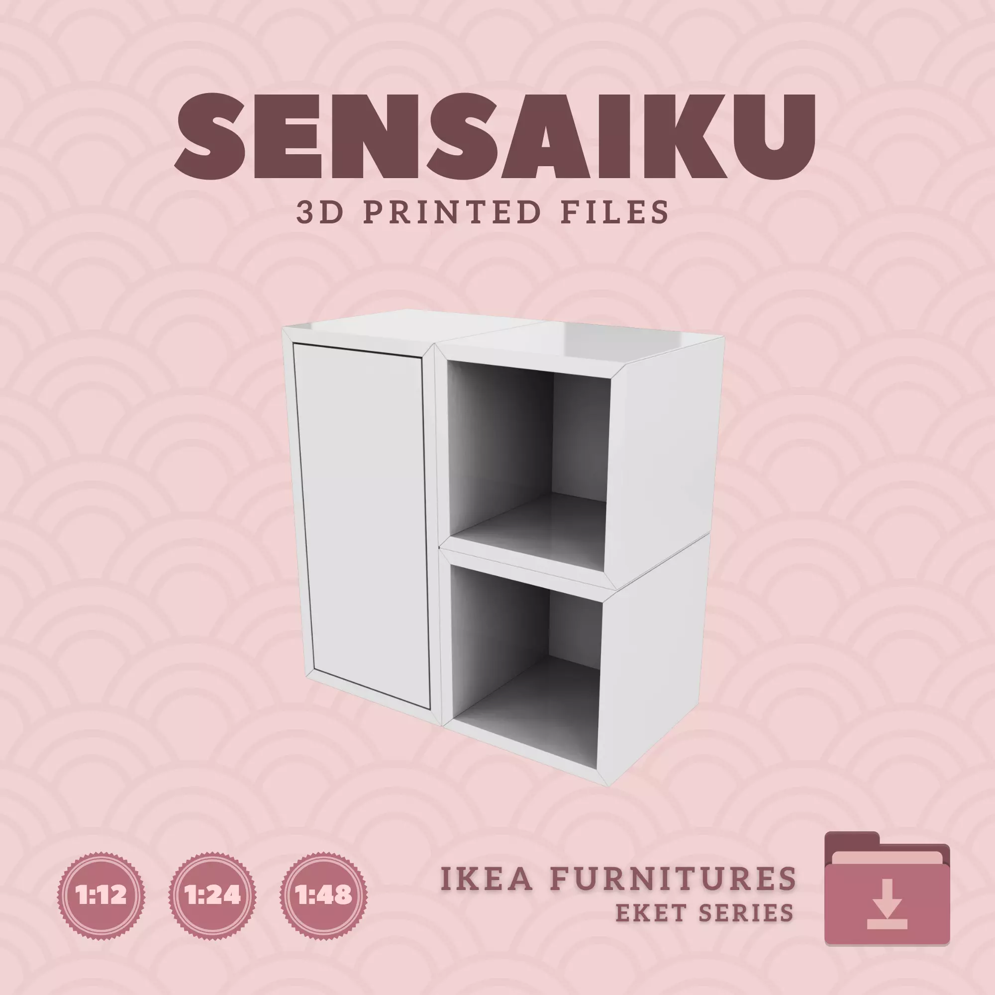 EKET Storage Combination 01 for Dollhouse - IKEA - 3D Print 3D print model_0