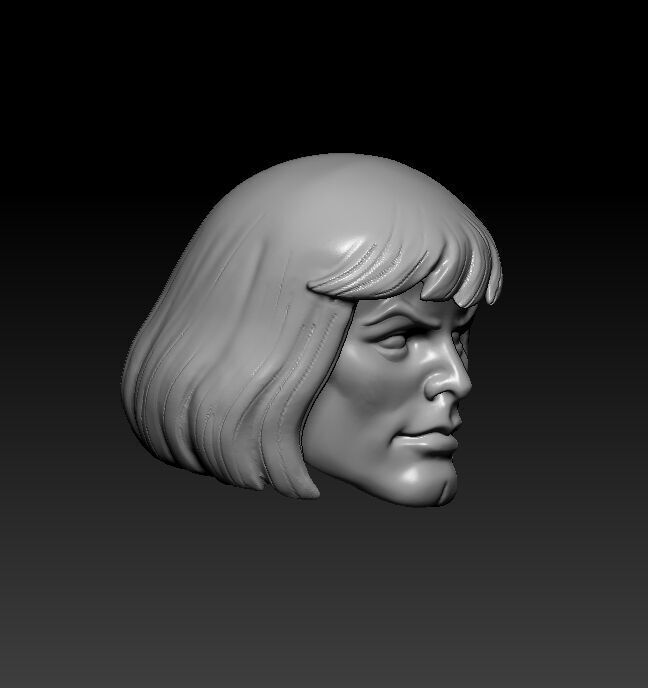 HEAD HE-MAN MOTUC FILMATION - FOR ACTION FIGURE  3D print model_2