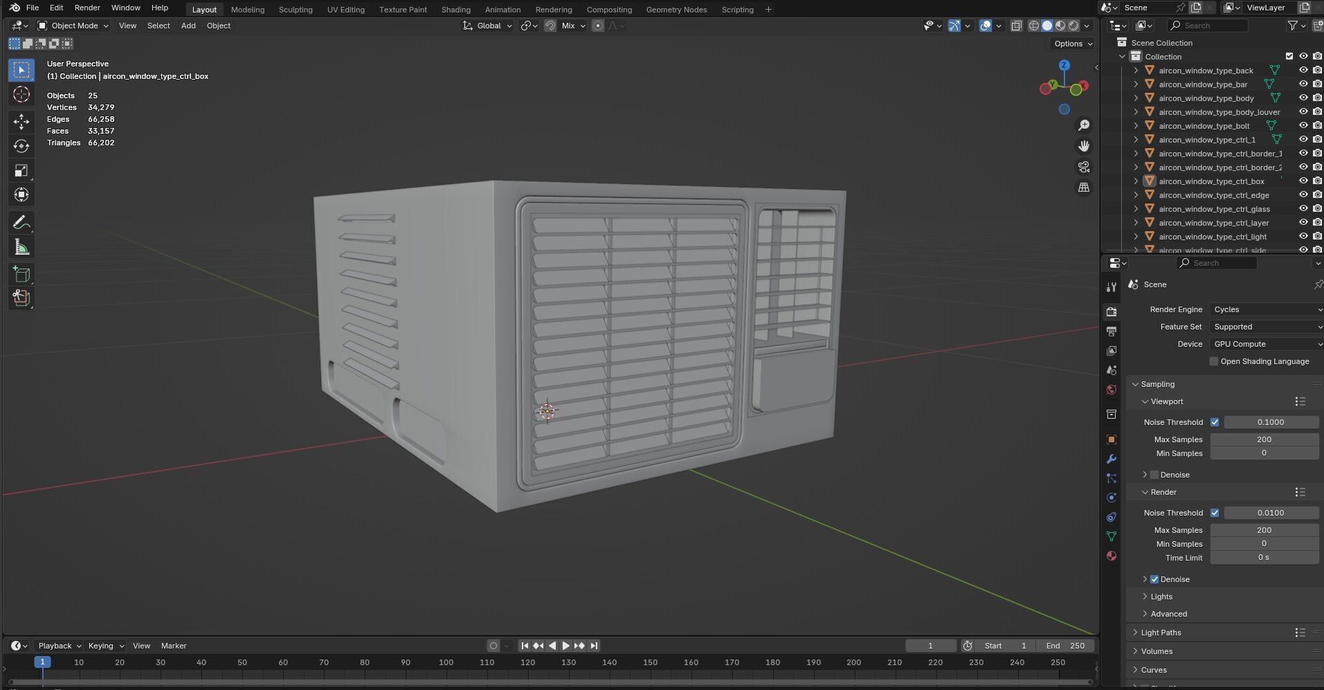 Aircon Window Type CG3 3D model_16