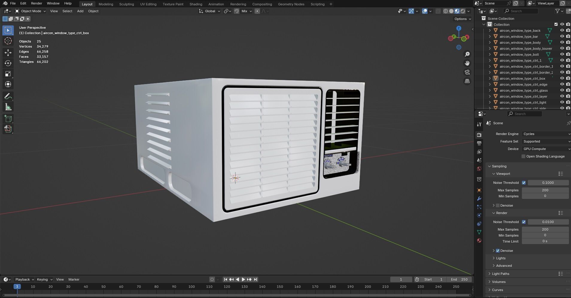Aircon Window Type CG3 3D model_17