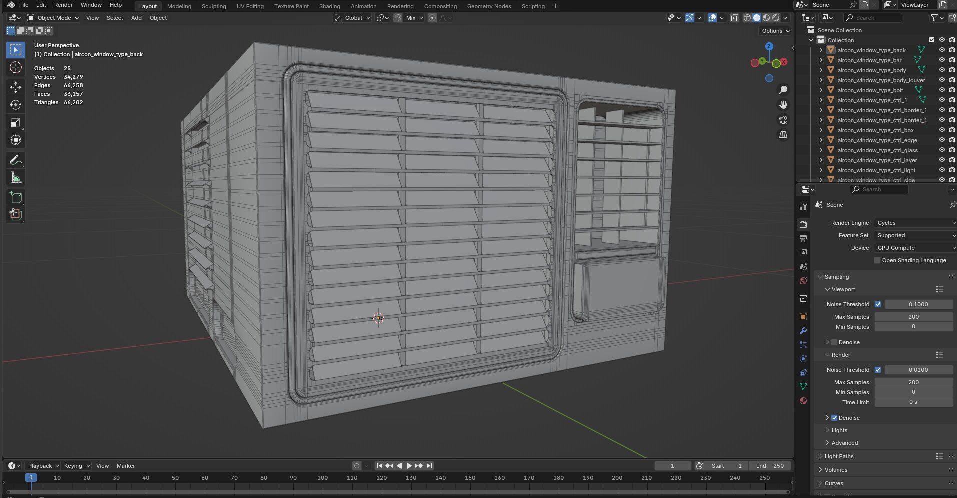 Aircon Window Type CG3 3D model_11