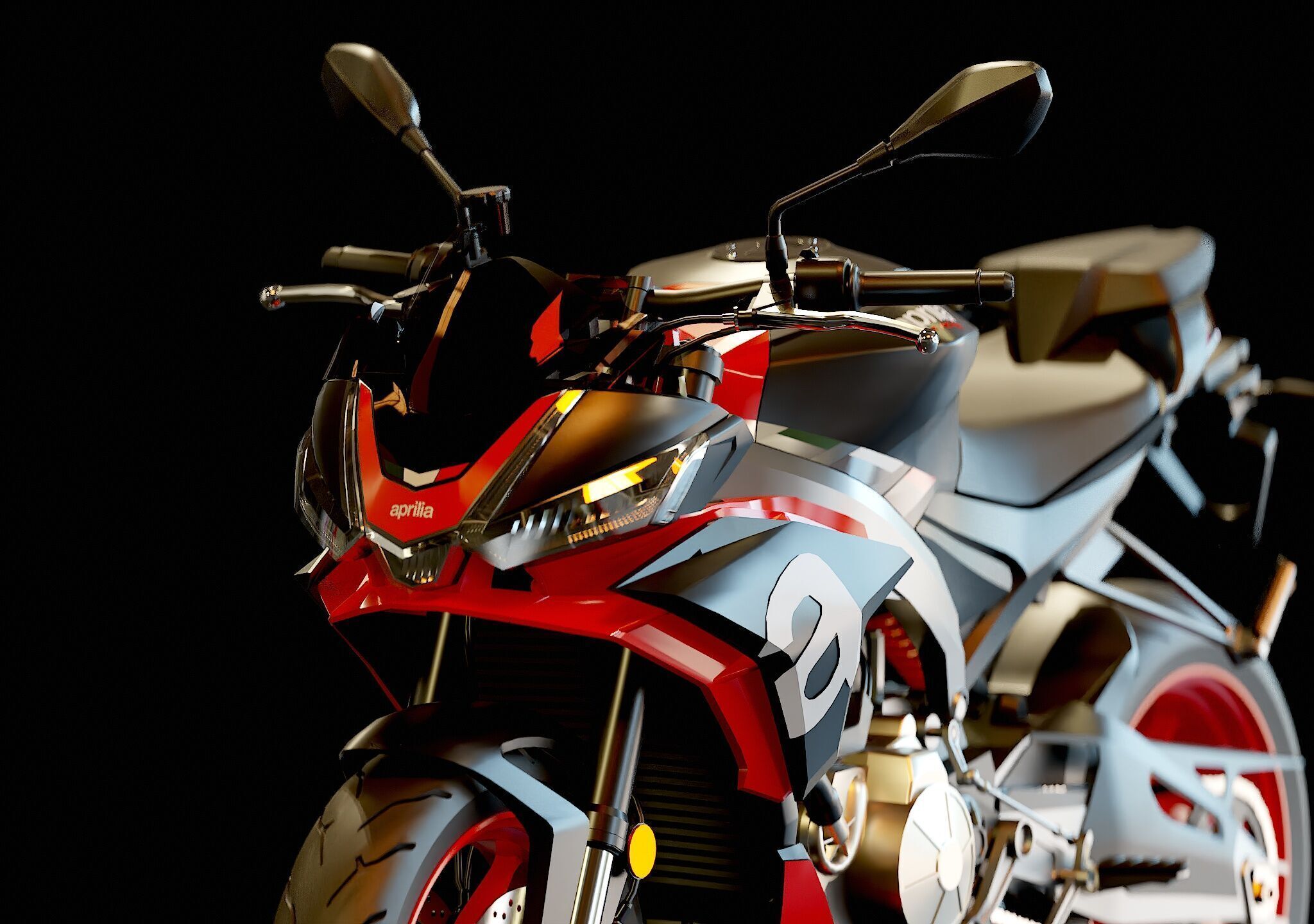 Base model Aprilia Tuono 660 2021 3D model_10