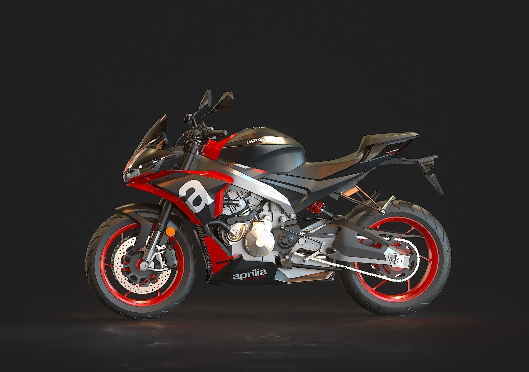 Base model Aprilia Tuono 660 2021 3D model_3