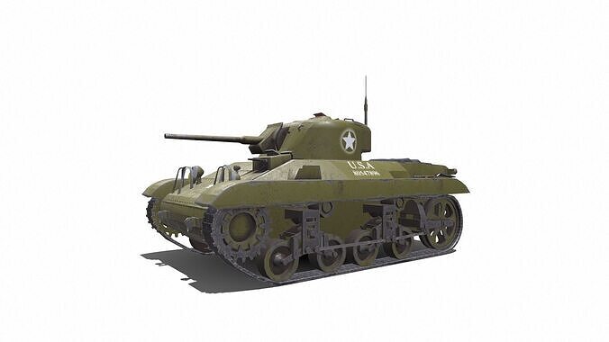 M22 Locust American Light Tank Low-poly 3D model