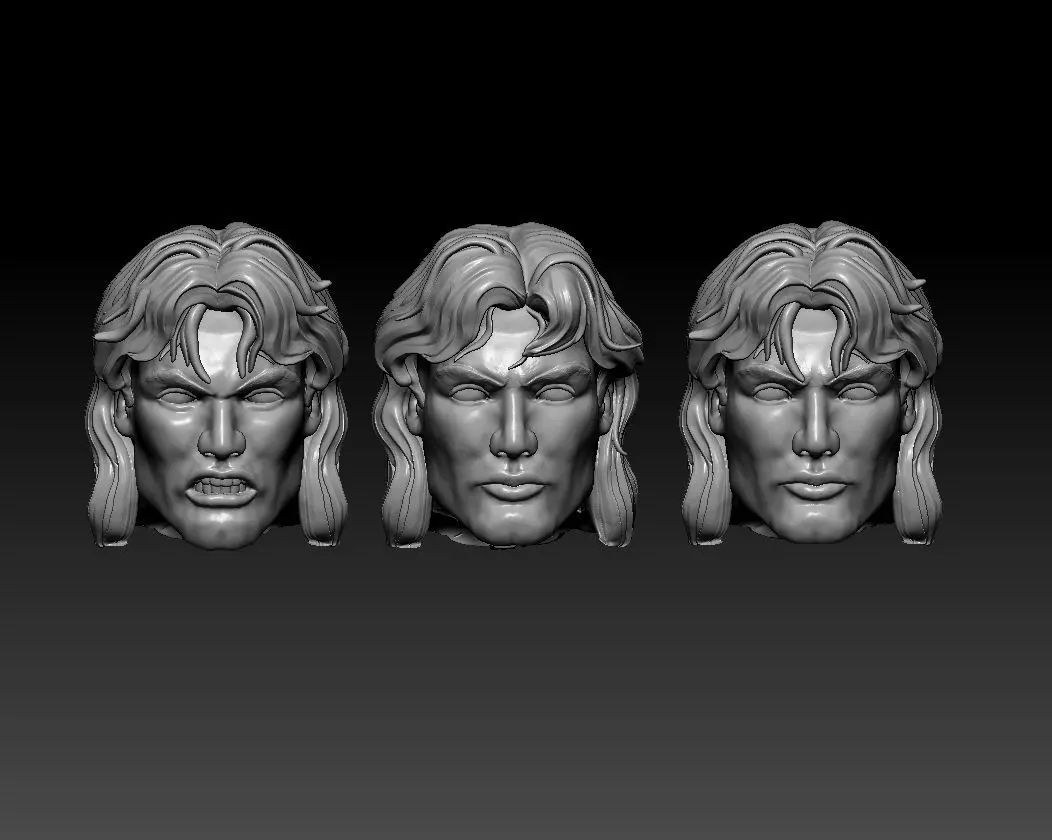 3 heads Dolph Lundgren in He-man movie  3D print model_0