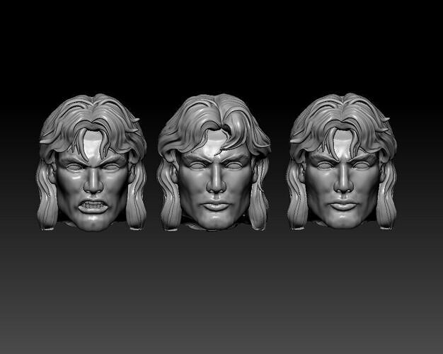 3 heads Dolph Lundgren in He-man movie  3D print model