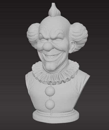 Dark Smile Creepy Clown Bust 3D print model_8