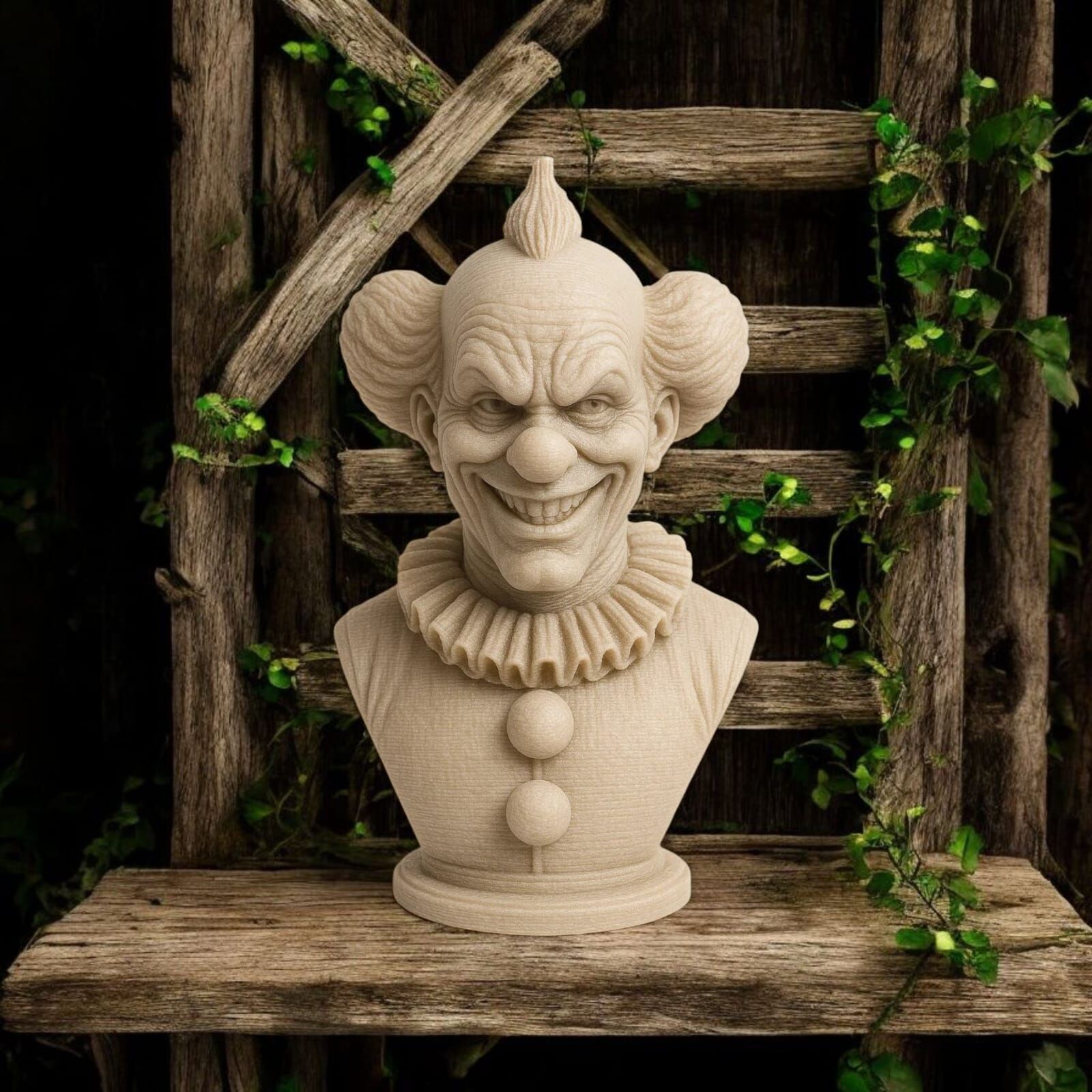 Dark Smile Creepy Clown Bust 3D print model_1