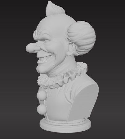 Dark Smile Creepy Clown Bust 3D print model_7