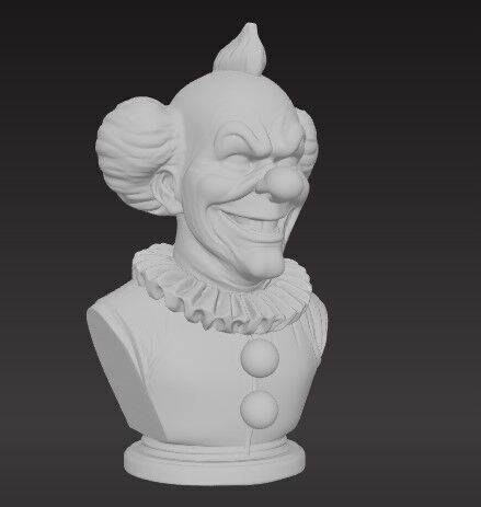 Dark Smile Creepy Clown Bust 3D print model_13