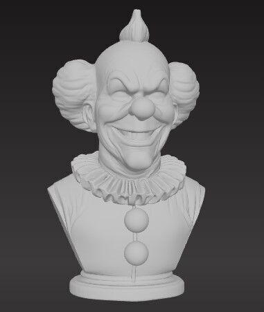 Dark Smile Creepy Clown Bust 3D print model_12