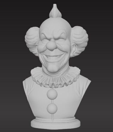 Dark Smile Creepy Clown Bust 3D print model_11