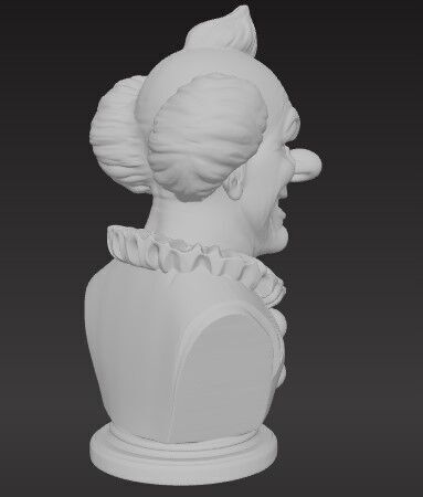 Dark Smile Creepy Clown Bust 3D print model_16
