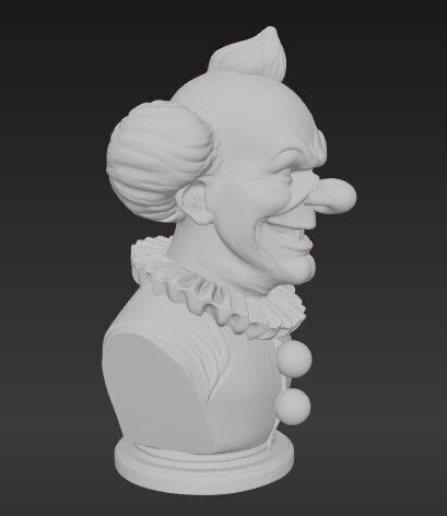 Dark Smile Creepy Clown Bust 3D print model_10