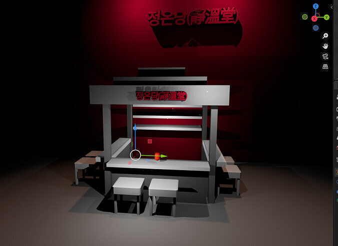 JeongOnDang Street Food Stand  Low-poly 3D model