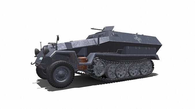 Sd Kfz 251 German Armored Fighting Vehicle PBR Low-poly 3D model
