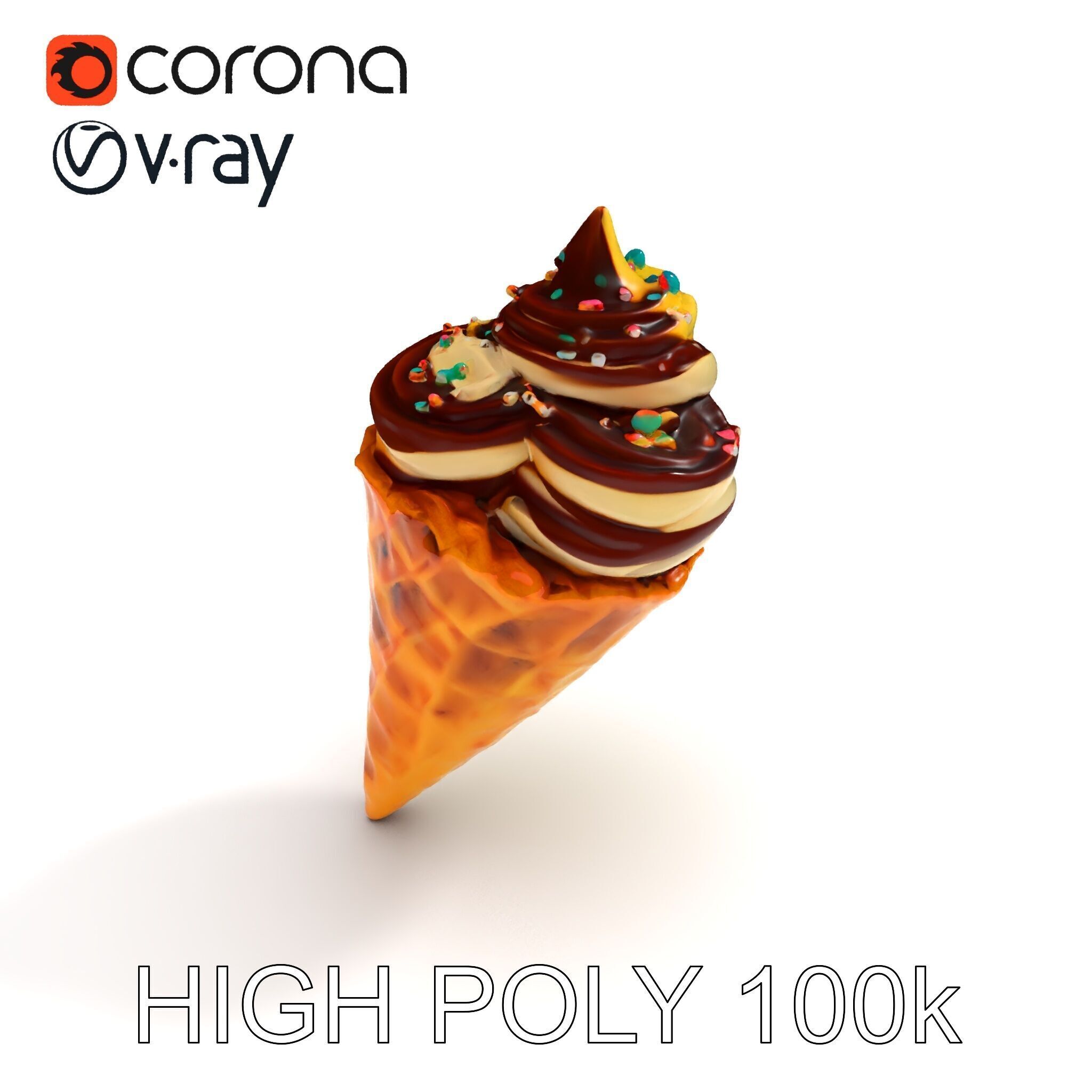 Ice Cream Cone Delight D Model Pack Low-poly 3D model_8