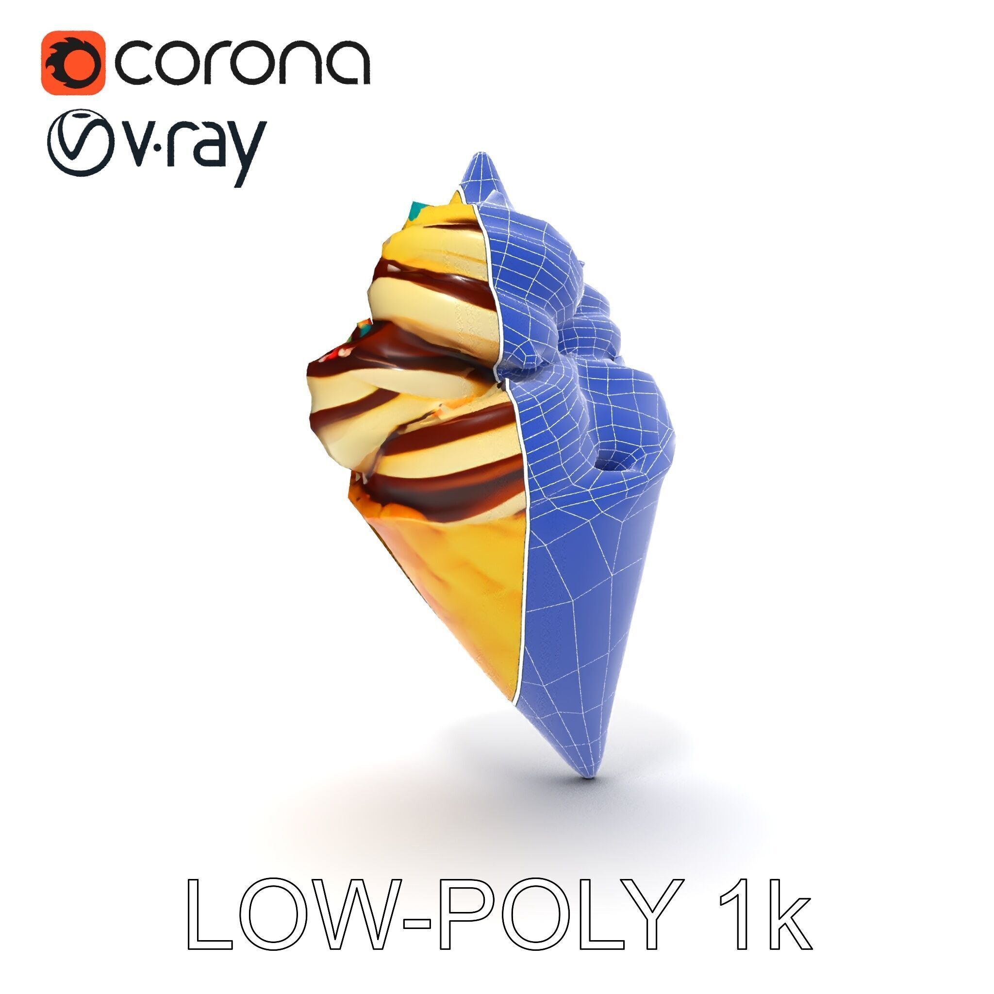 Ice Cream Cone Delight D Model Pack Low-poly 3D model_34
