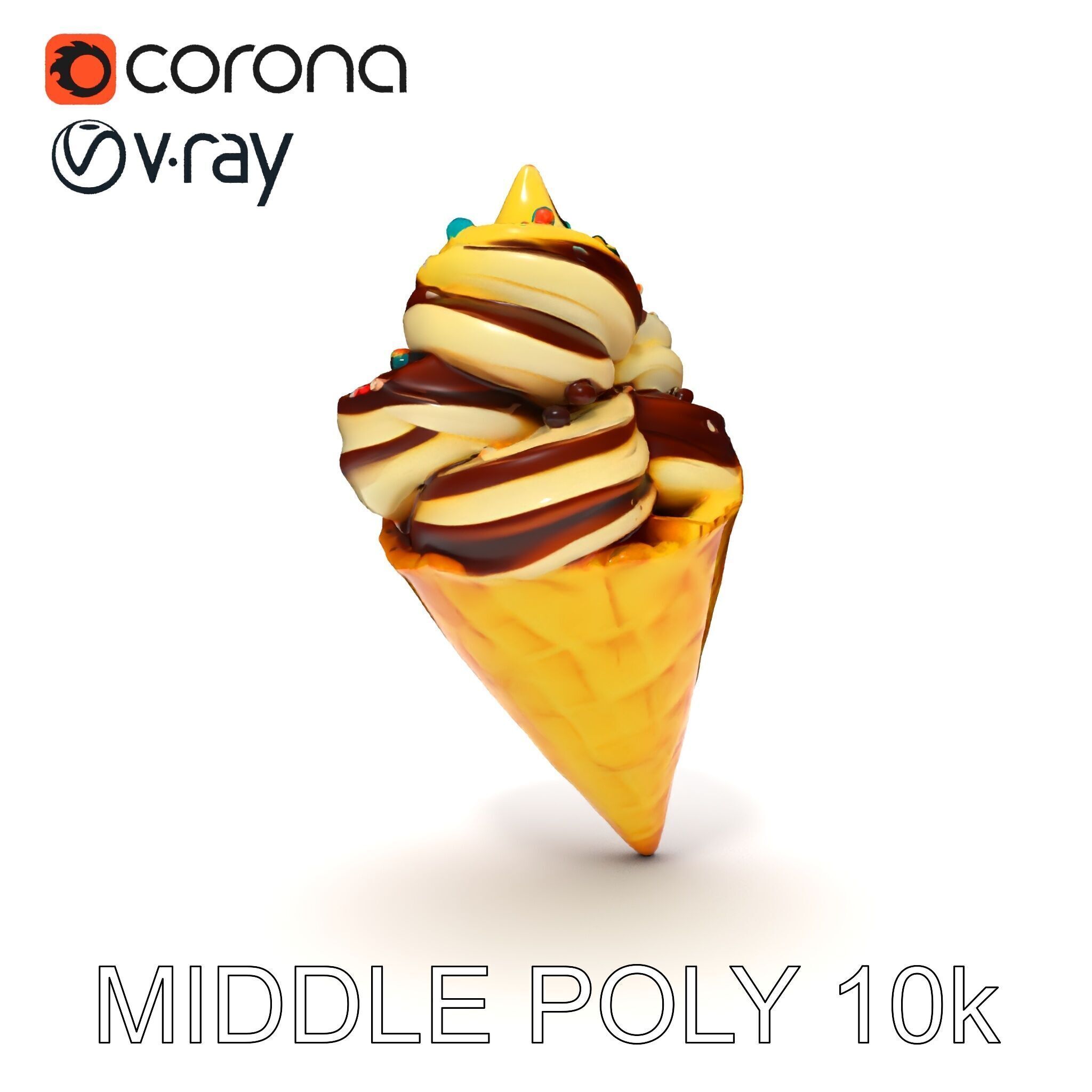 Ice Cream Cone Delight D Model Pack Low-poly 3D model_25