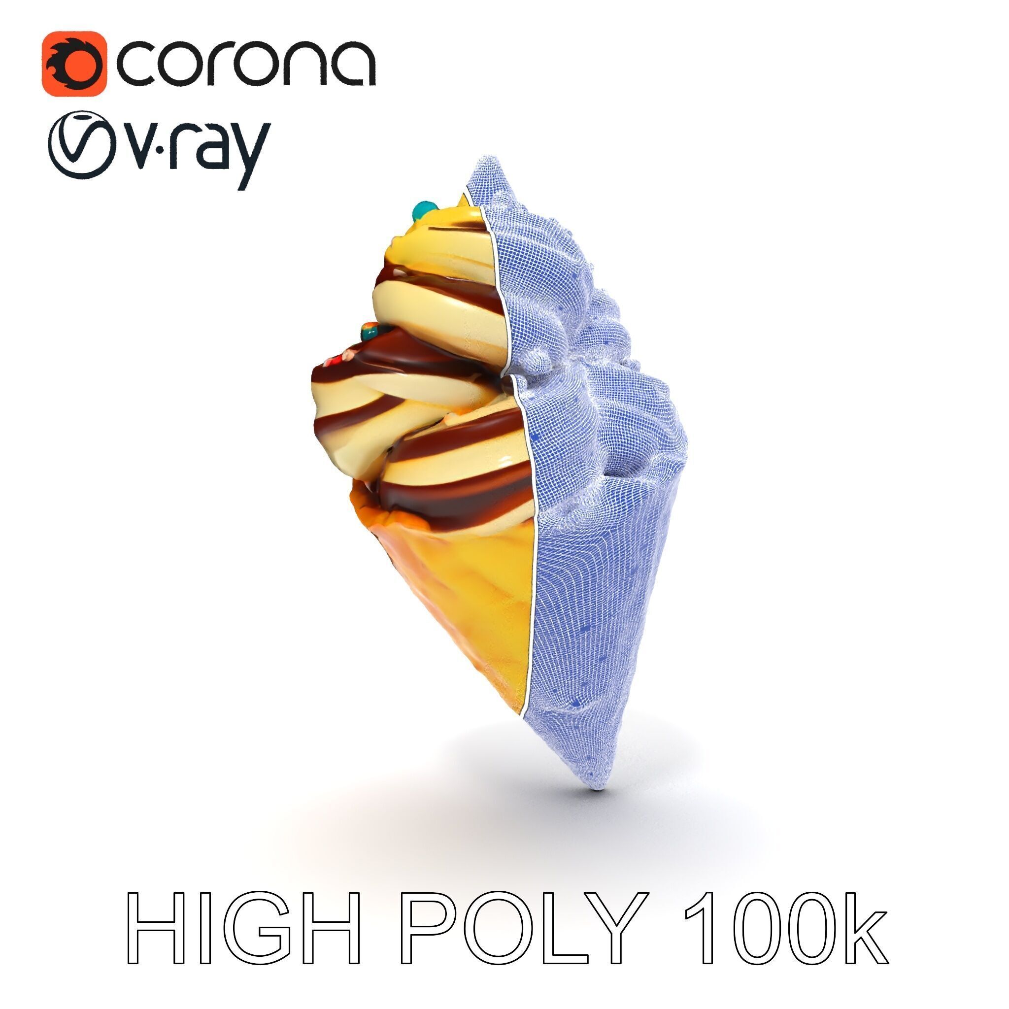 Ice Cream Cone Delight D Model Pack Low-poly 3D model_35