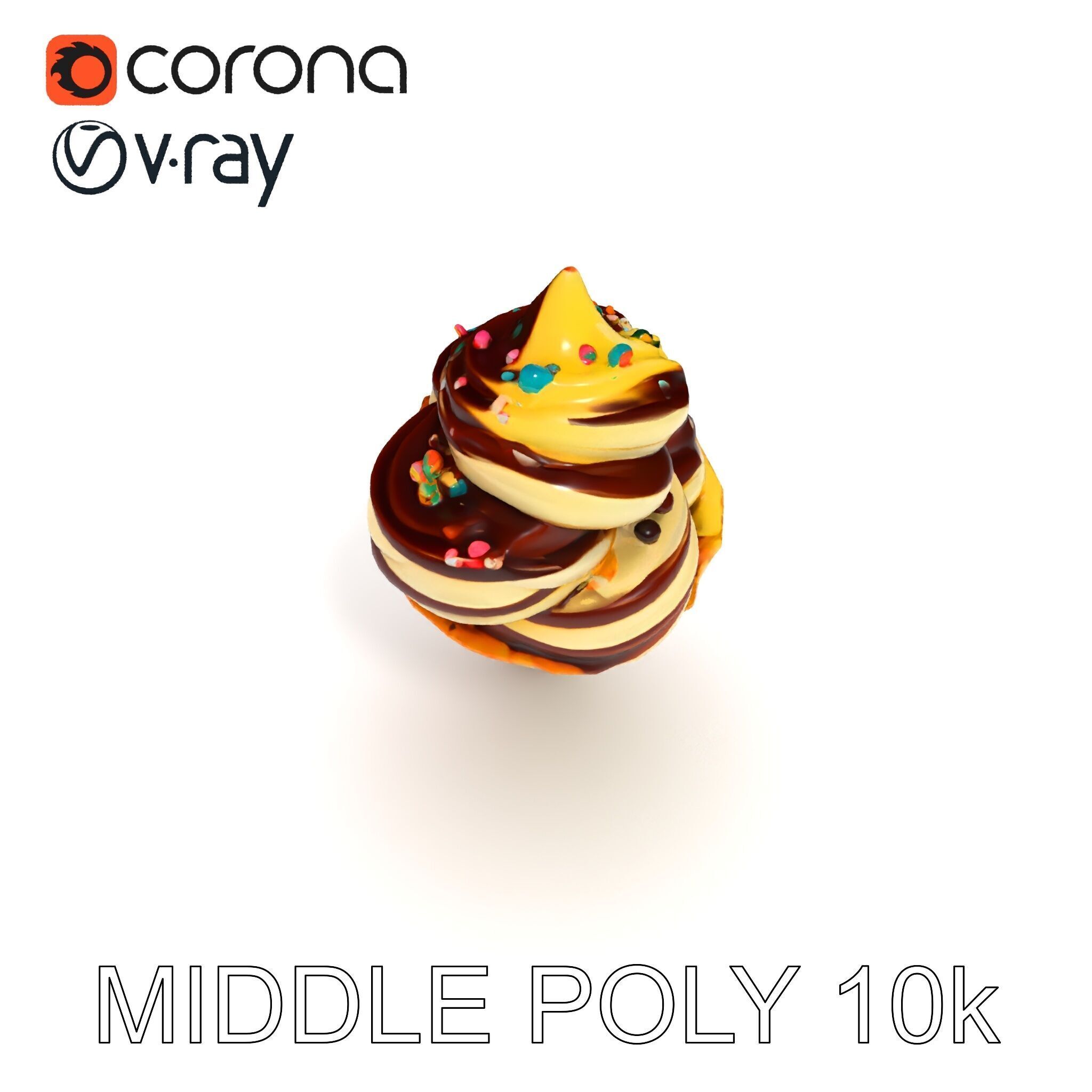 Ice Cream Cone Delight D Model Pack Low-poly 3D model_11