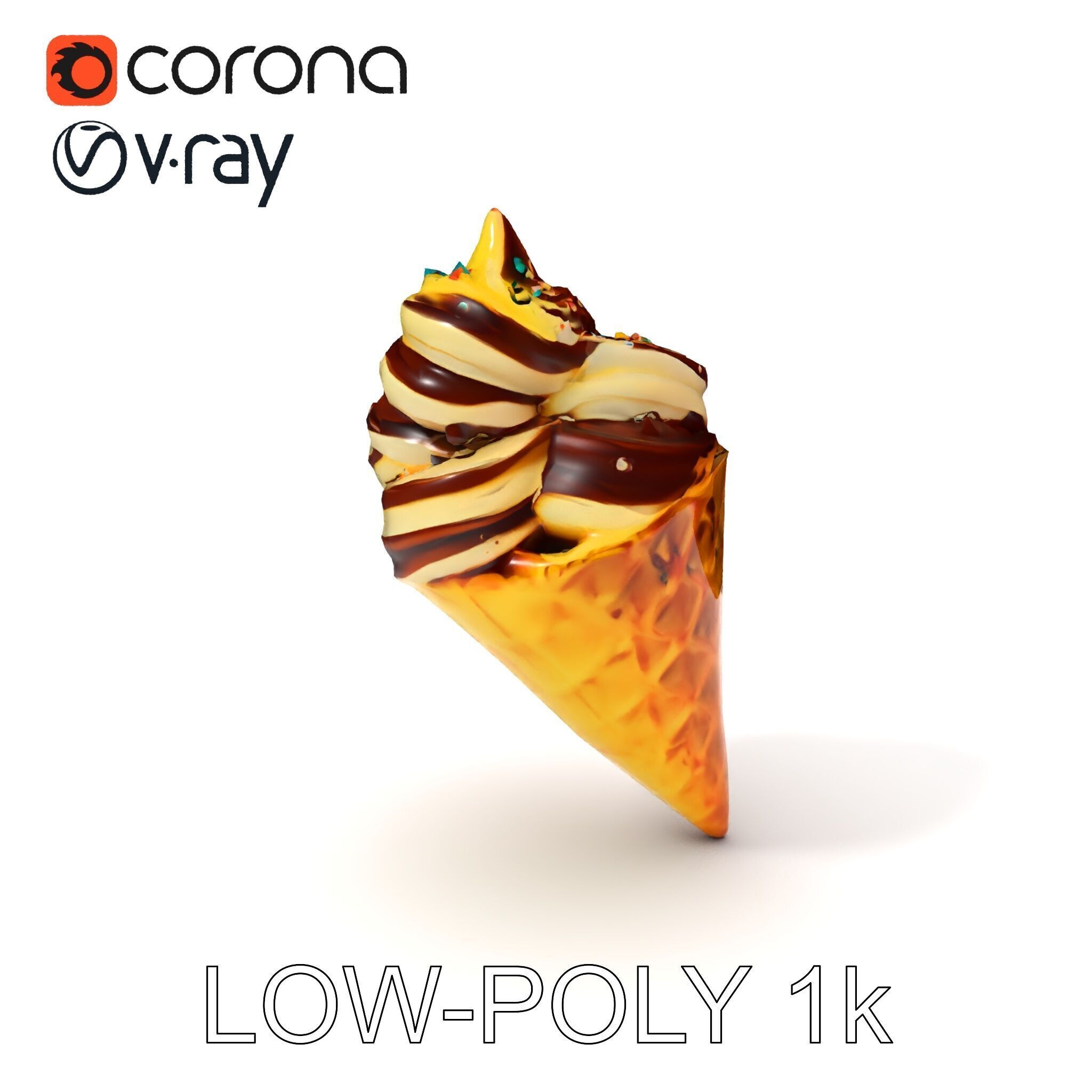 Ice Cream Cone Delight D Model Pack Low-poly 3D model_17