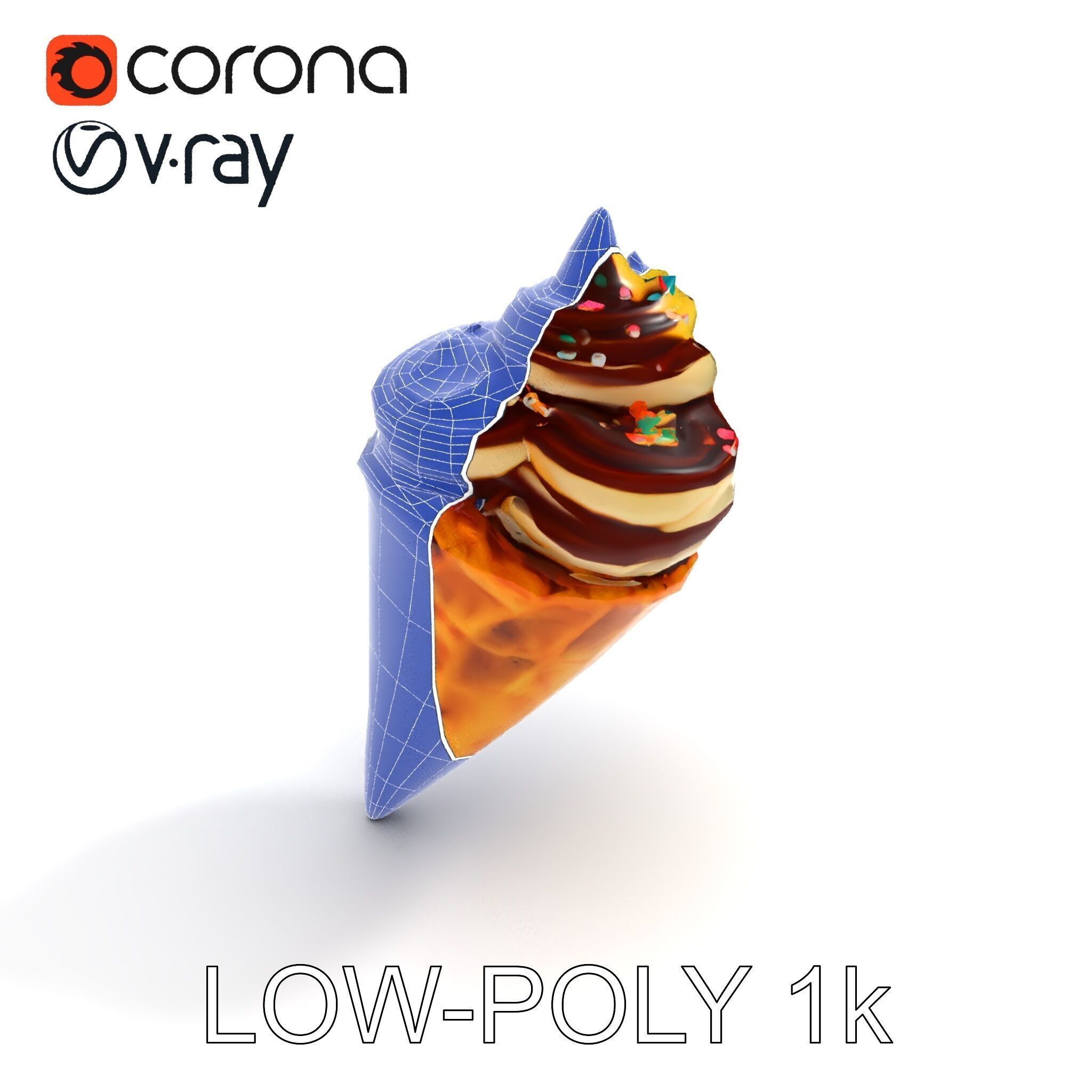 Ice Cream Cone Delight D Model Pack Low-poly 3D model_31