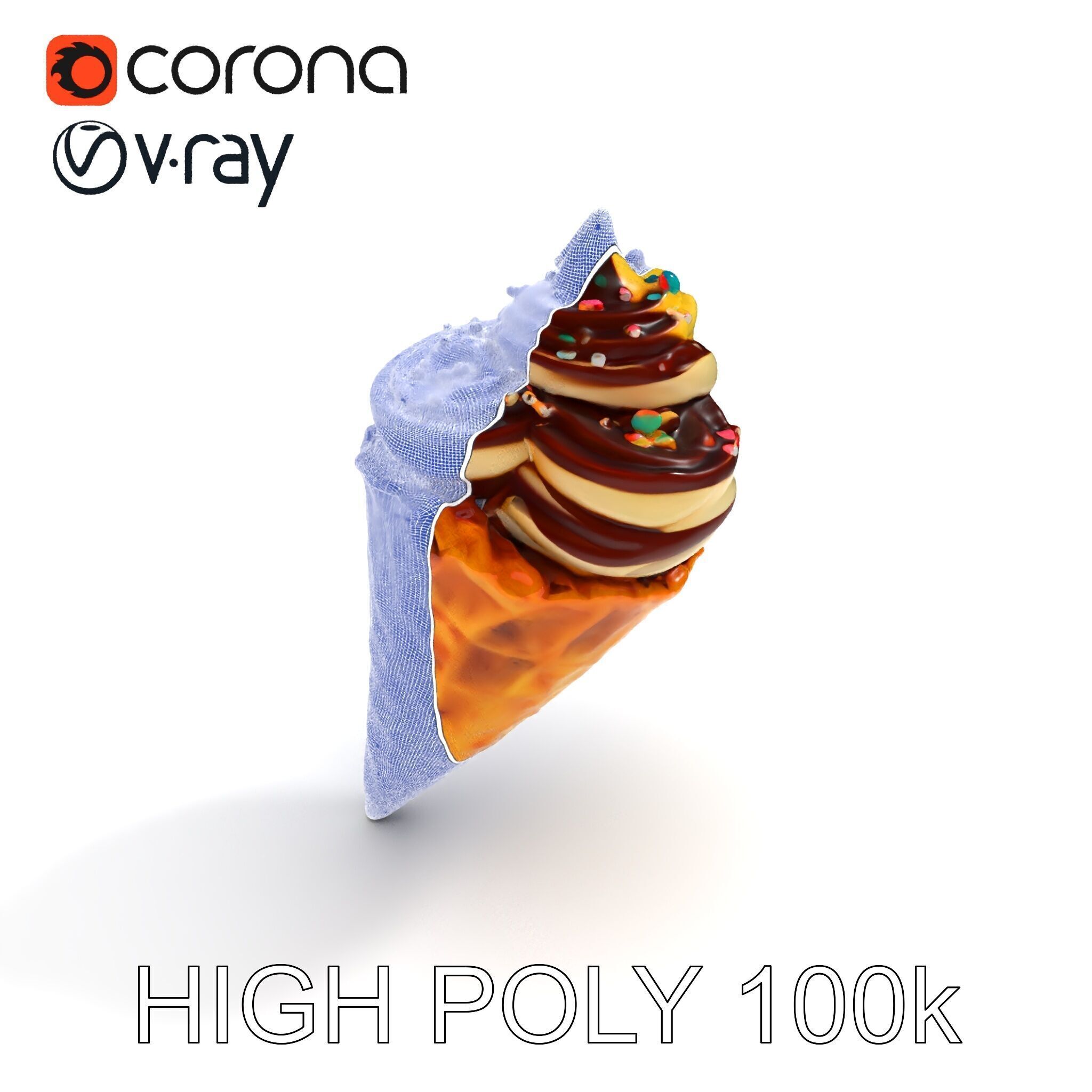 Ice Cream Cone Delight D Model Pack Low-poly 3D model_18