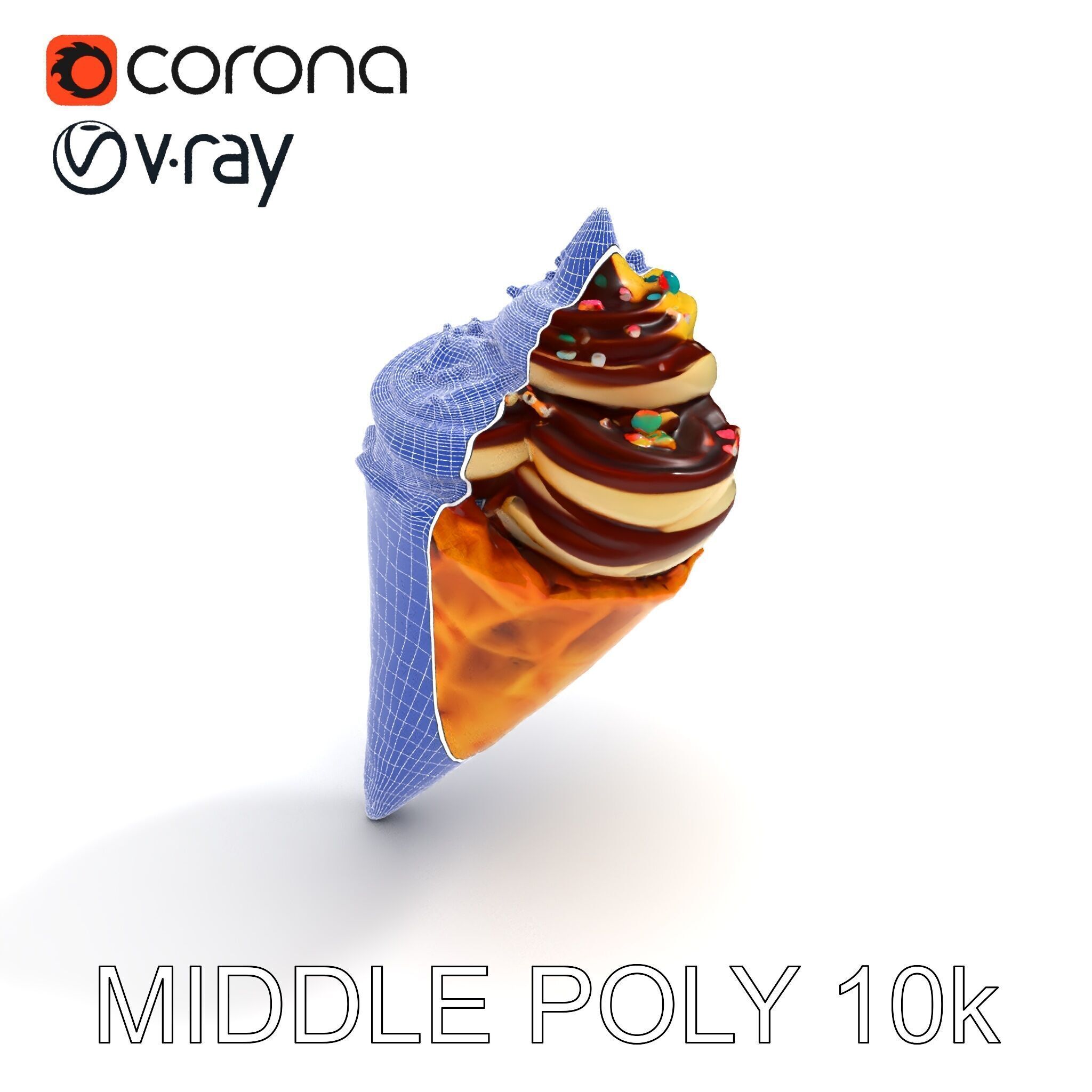 Ice Cream Cone Delight D Model Pack Low-poly 3D model_6
