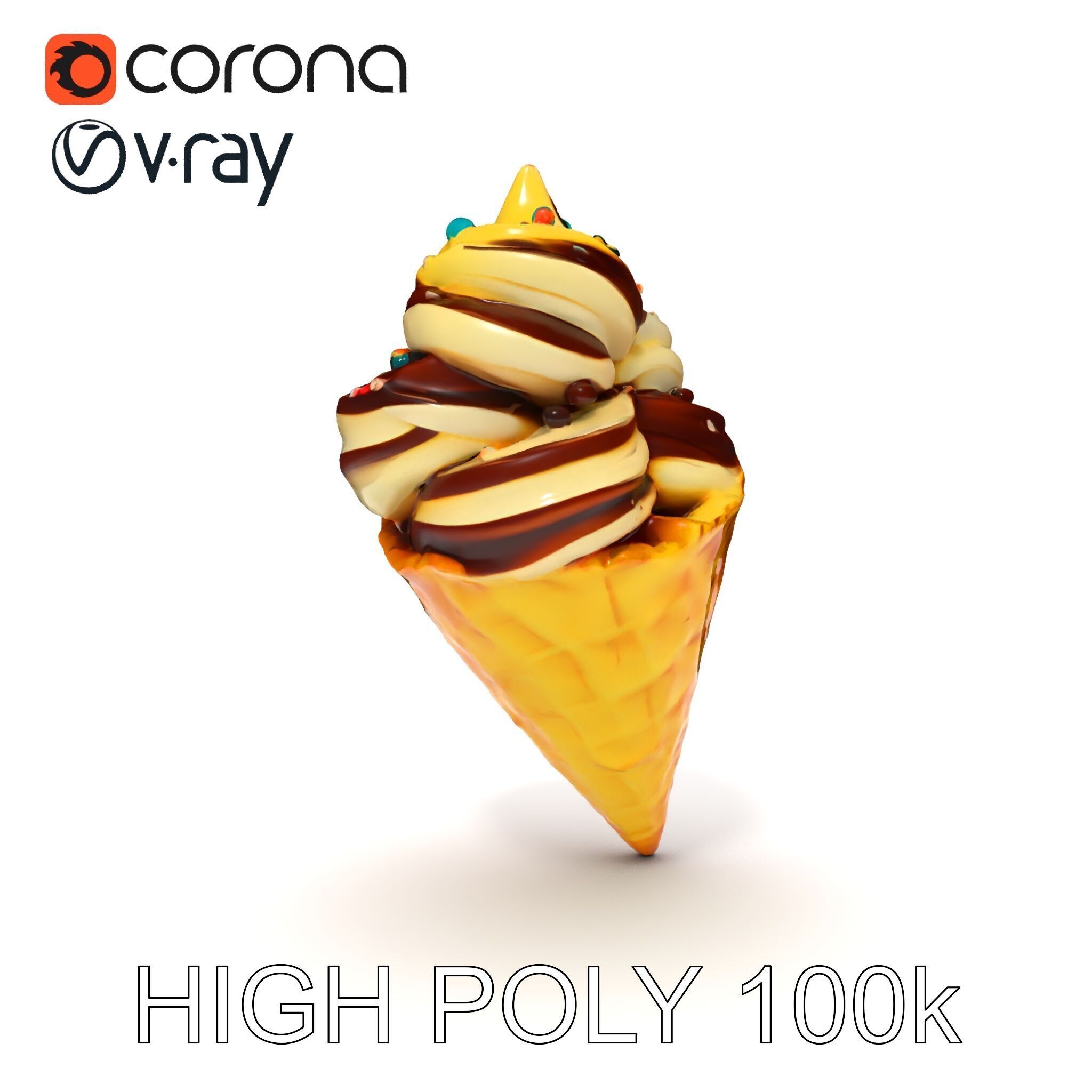 Ice Cream Cone Delight D Model Pack Low-poly 3D model_27