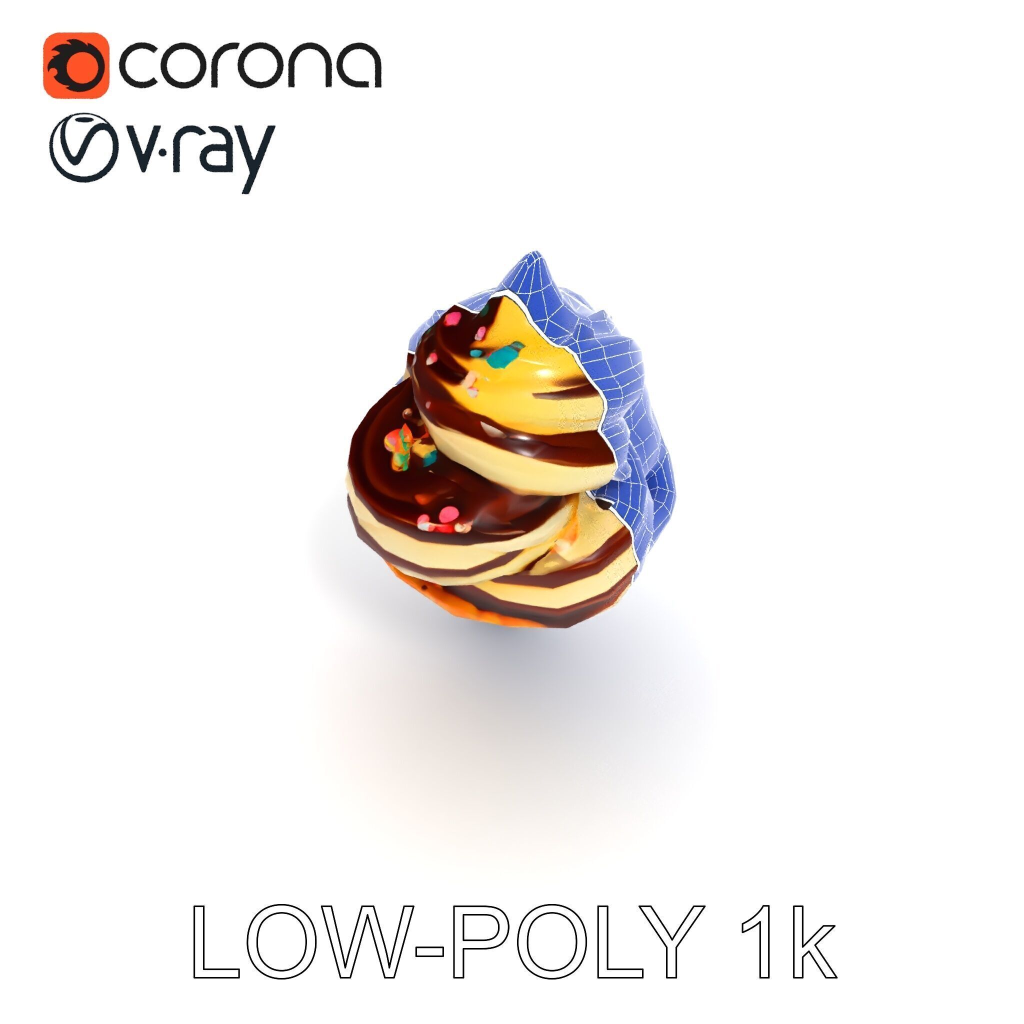 Ice Cream Cone Delight D Model Pack Low-poly 3D model_7