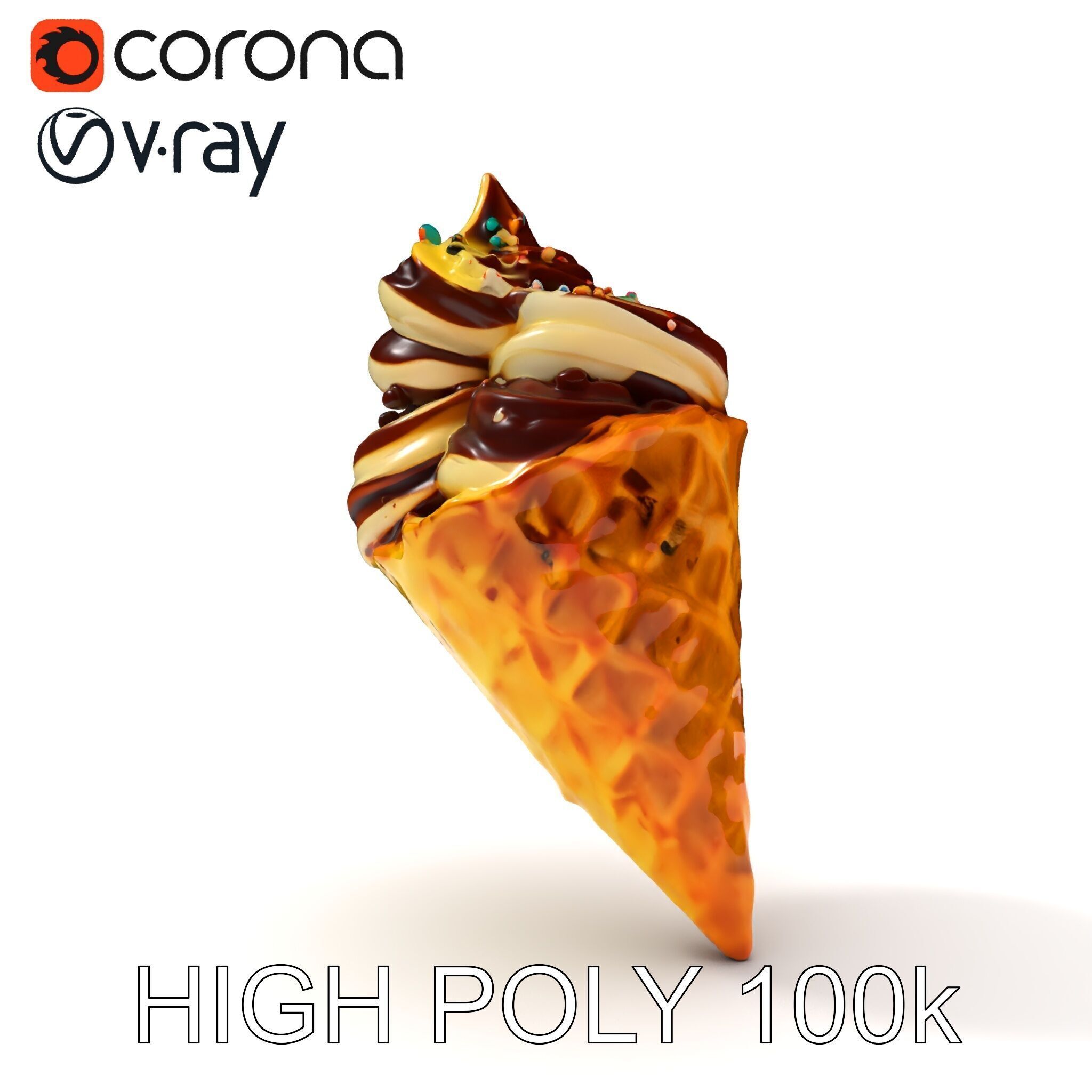 Ice Cream Cone Delight D Model Pack Low-poly 3D model_32