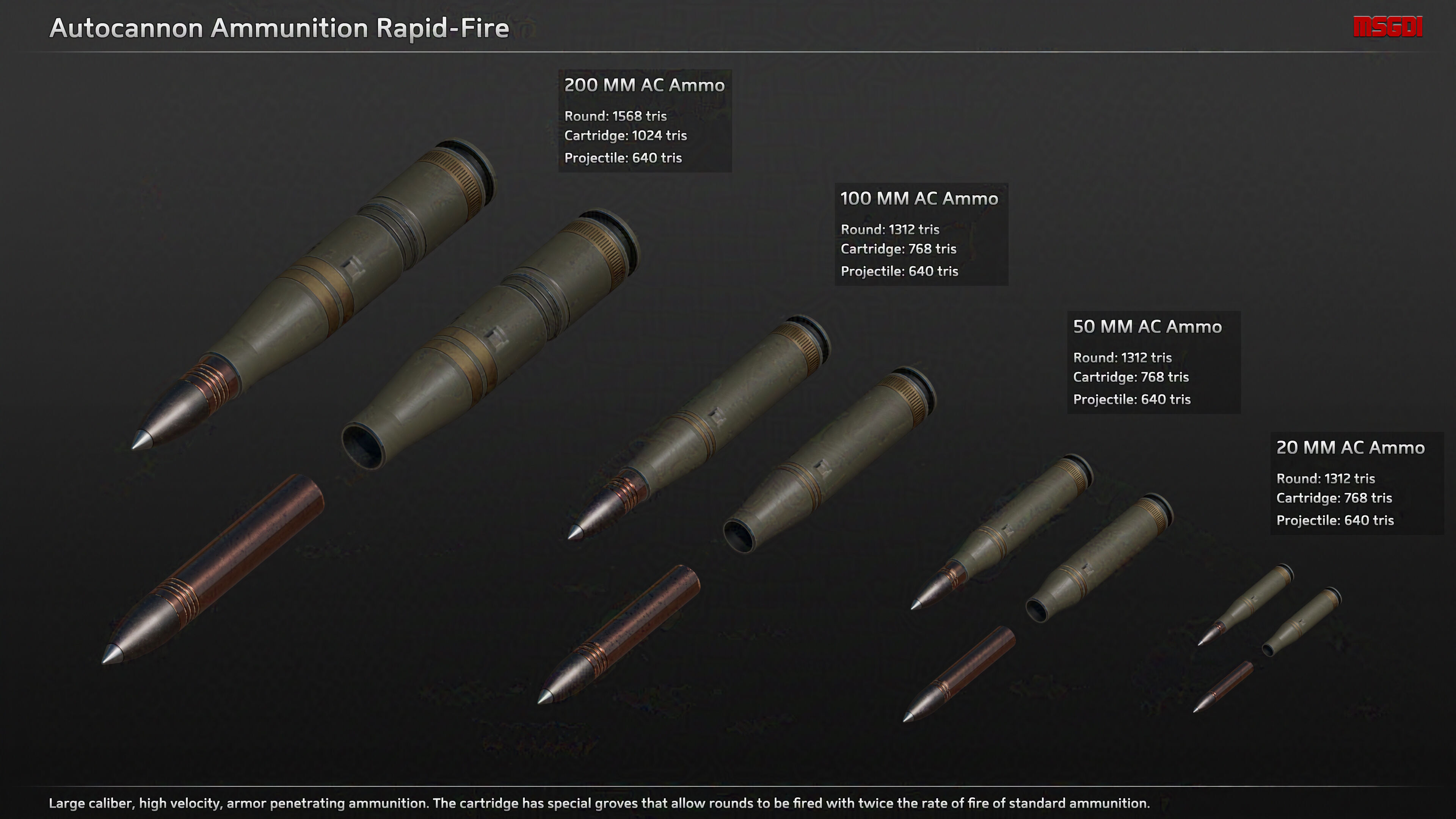 Scifi Ammunition Vehicles Mechs Low-poly 3D model_3
