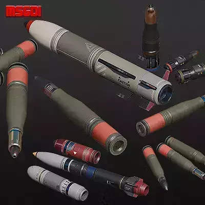 Scifi Ammunition Vehicles Mechs Low-poly 3D model