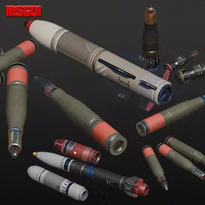 Scifi Ammunition Vehicles Mechs Low-poly 3D model_0