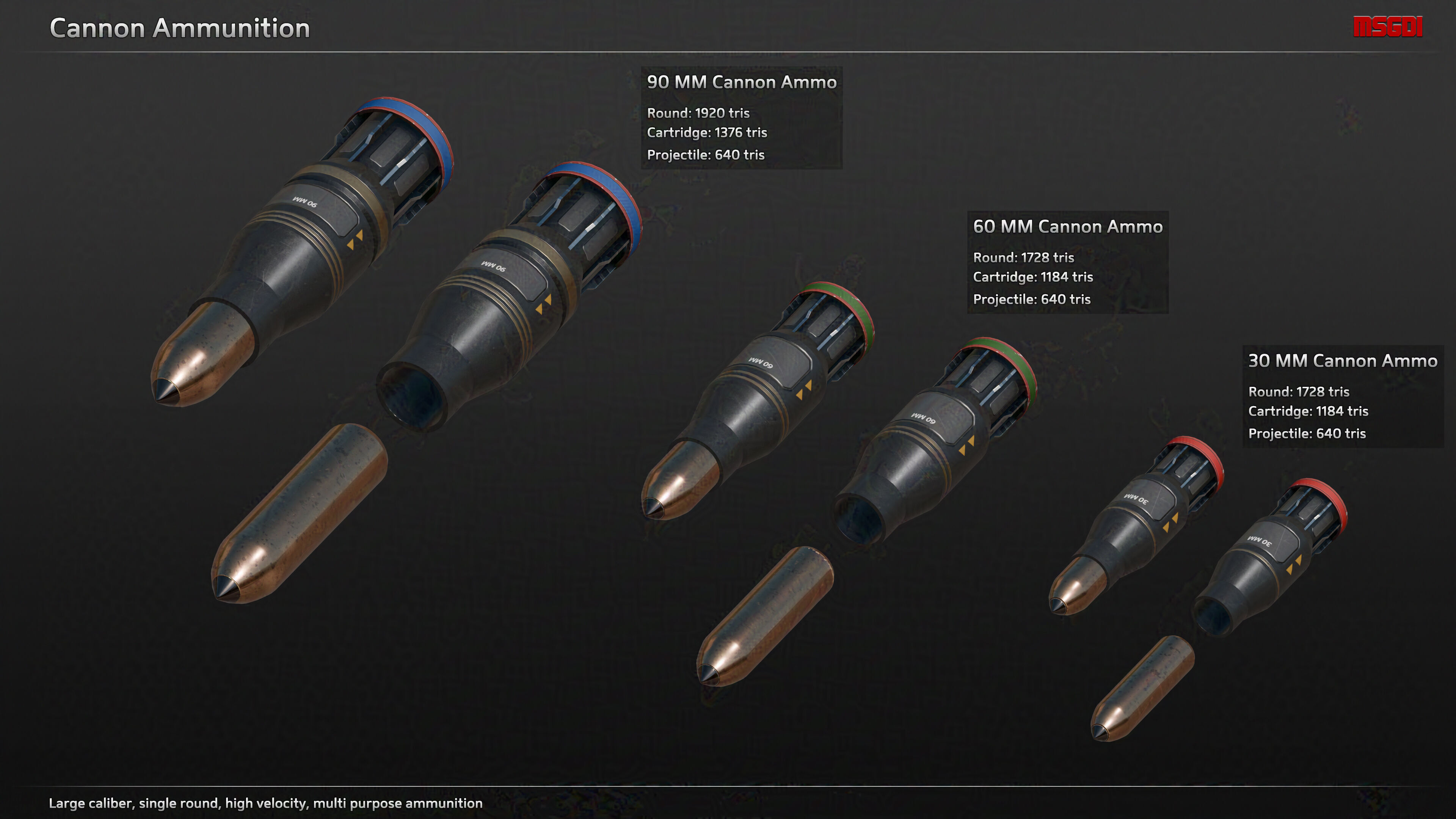 Scifi Ammunition Vehicles Mechs Low-poly 3D model_4