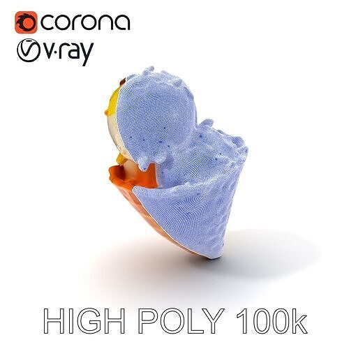 Ice Cream Cone with Sprinkles Model Pack Low-poly 3D model 3