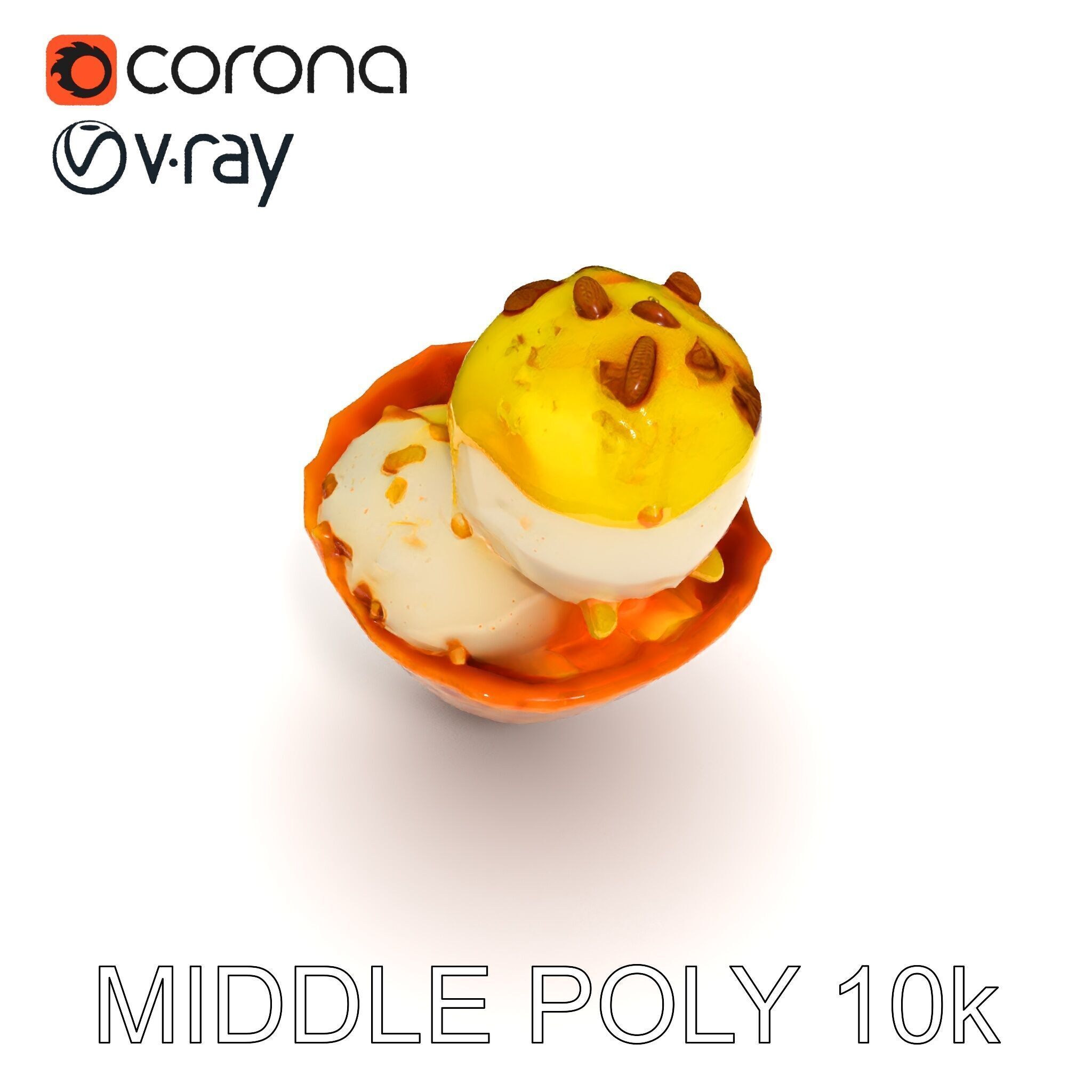 Ice Cream Cone with Sprinkles Model Pack Low-poly 3D model_6