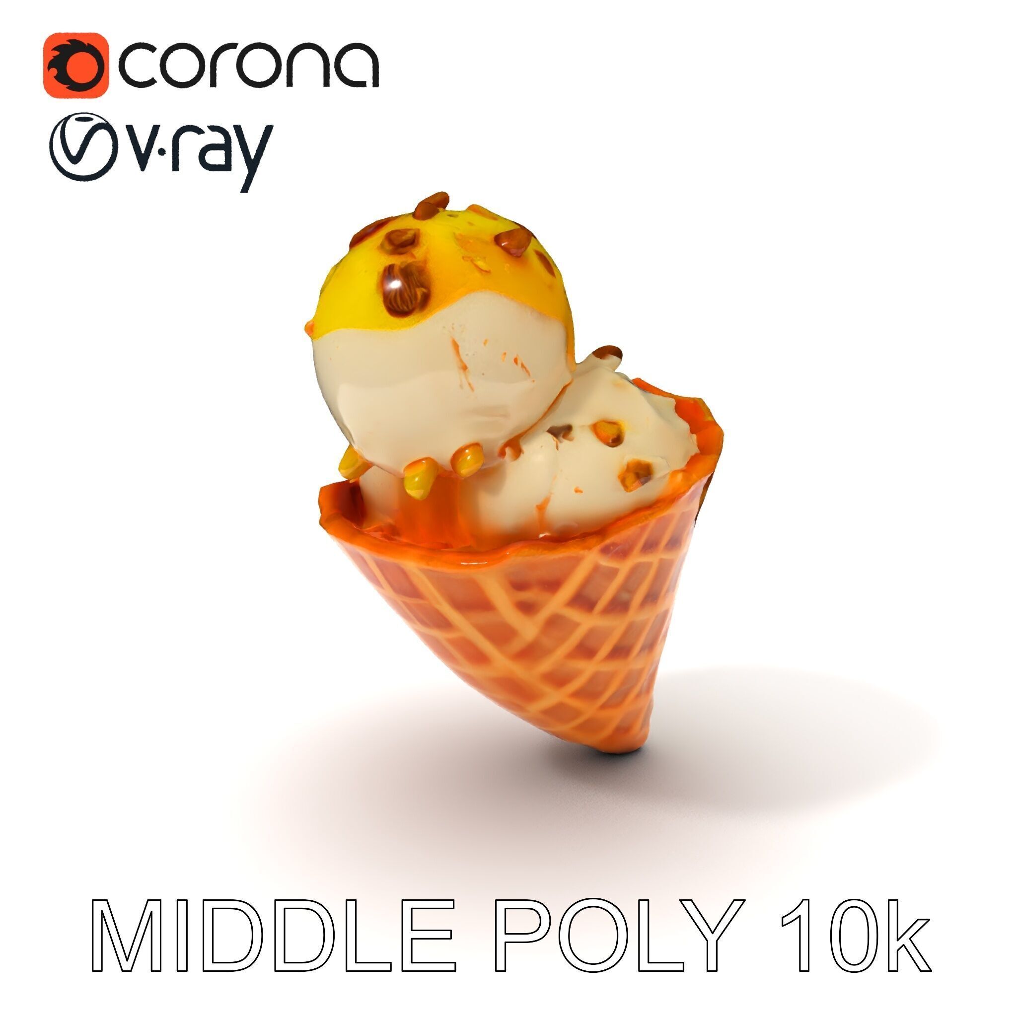 Ice Cream Cone with Sprinkles Model Pack Low-poly 3D model_21