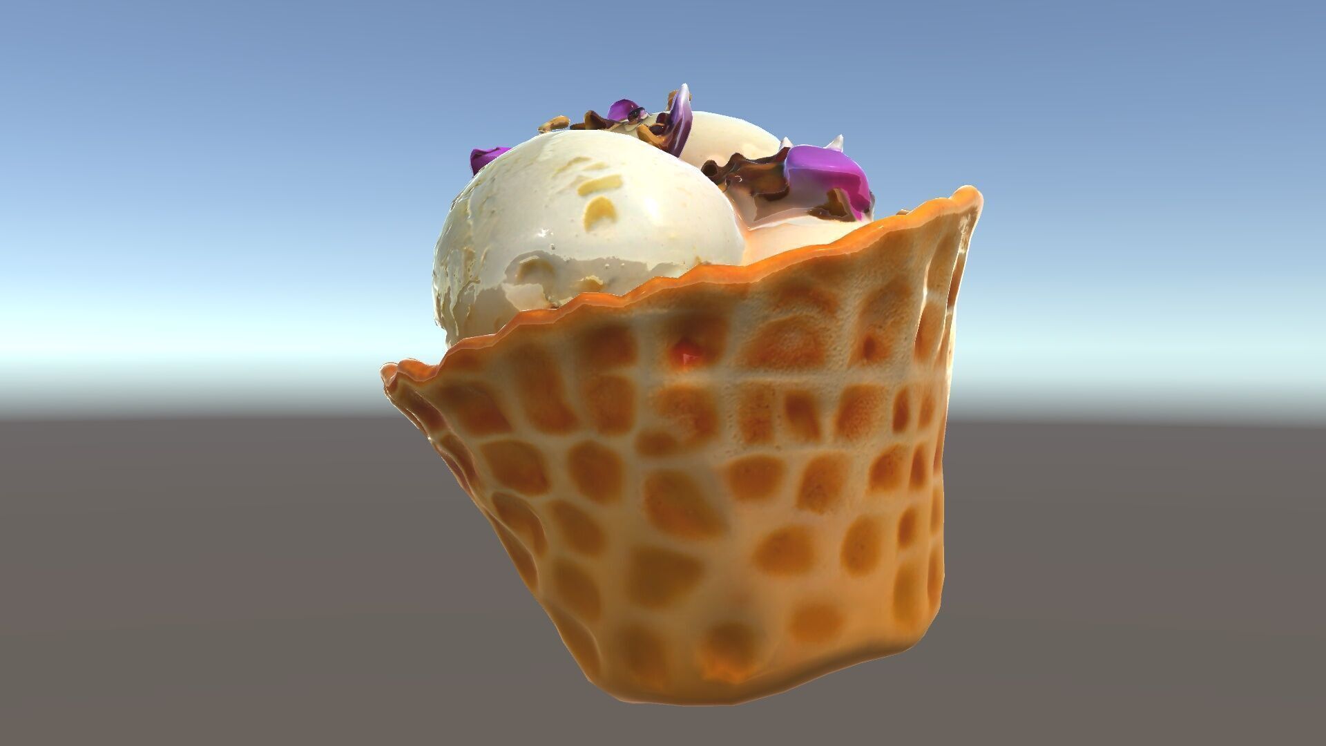 Ice Cream Waffle Cone Model Pack with Edible Flowers Low-poly 3D model_17