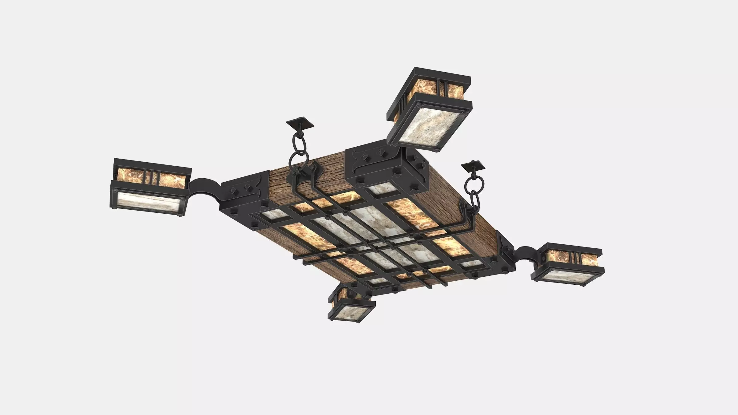  iron chandelier 3D model_0