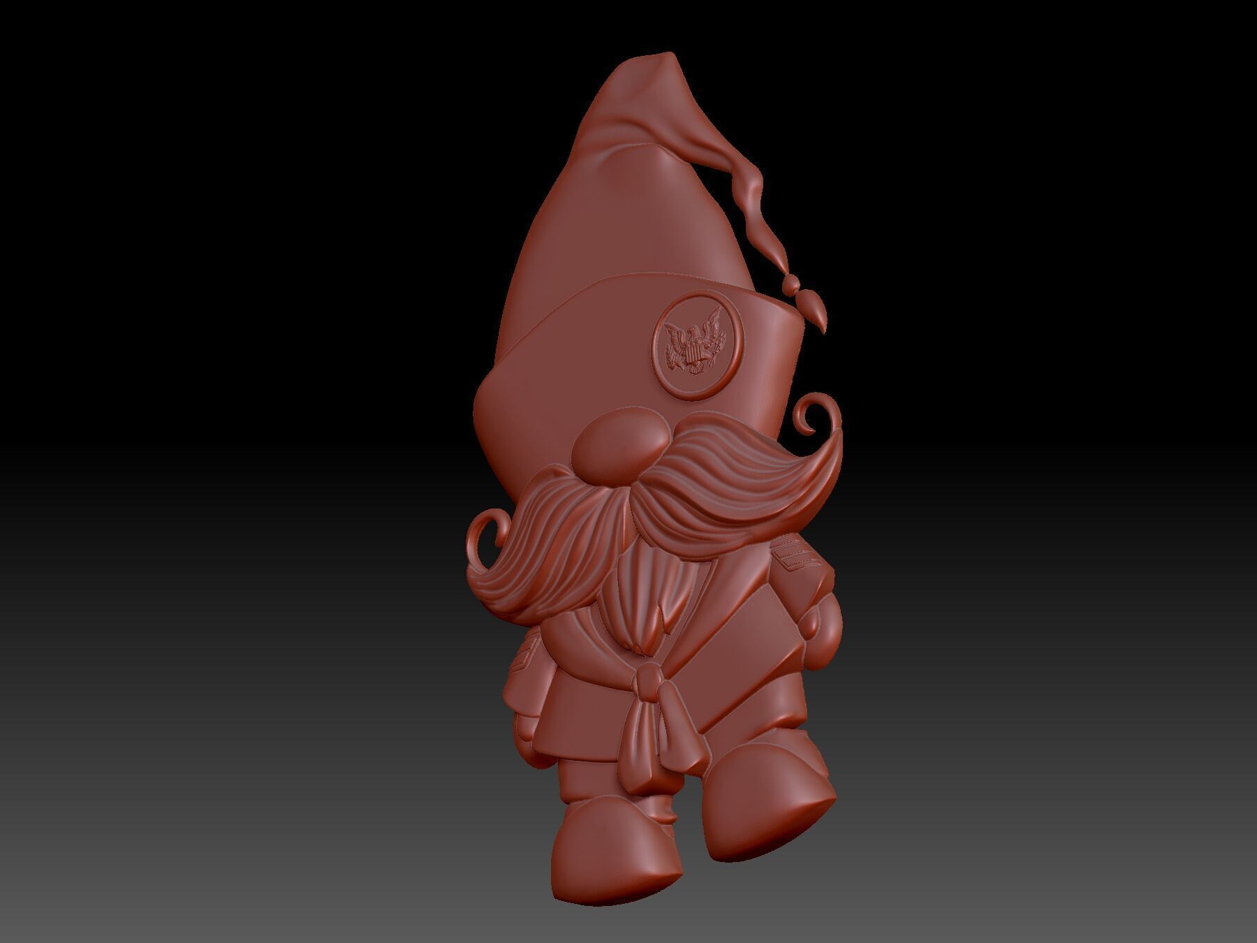 Military Gnome 3D print model_3