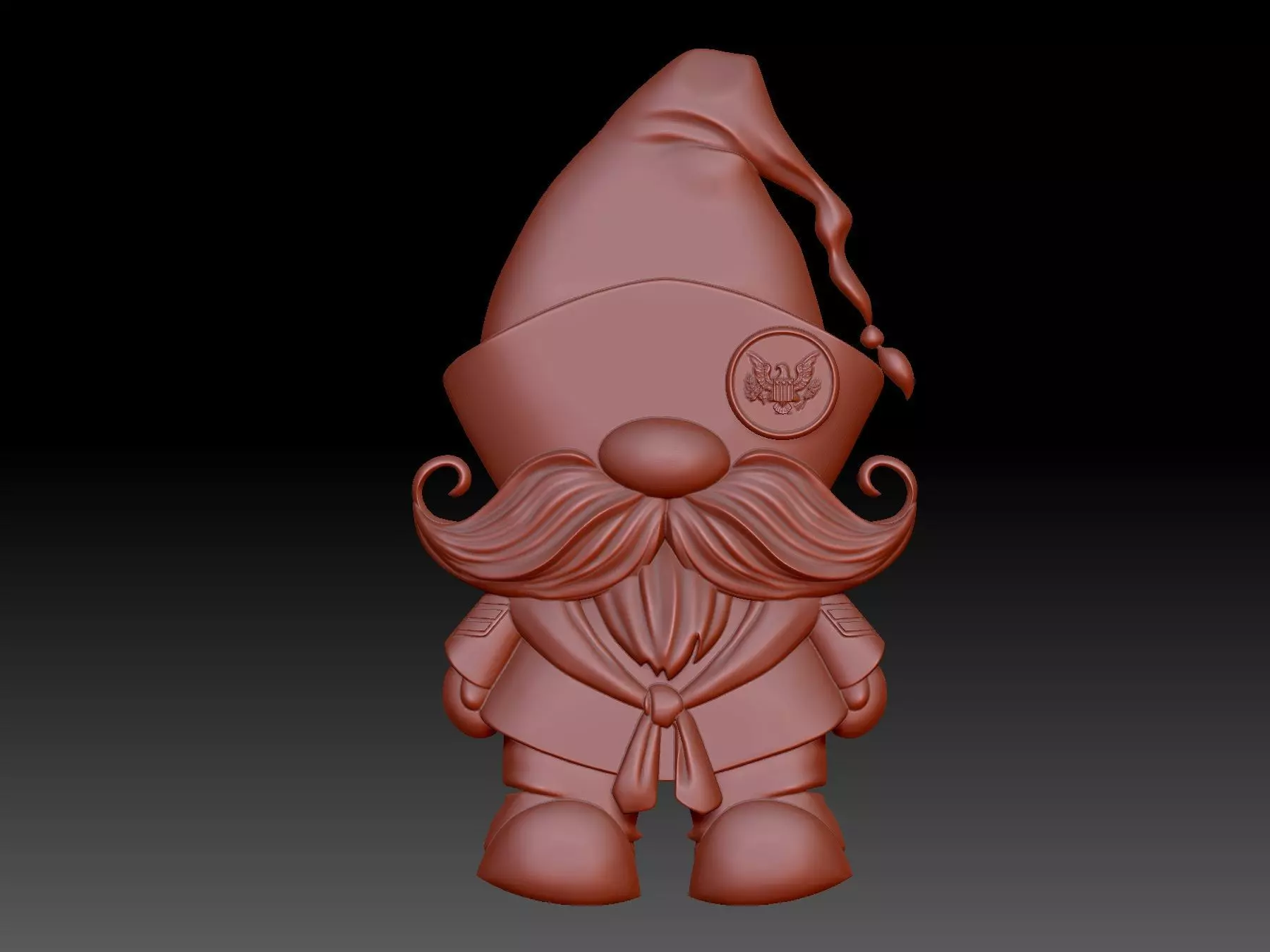 Military Gnome 3D print model_0